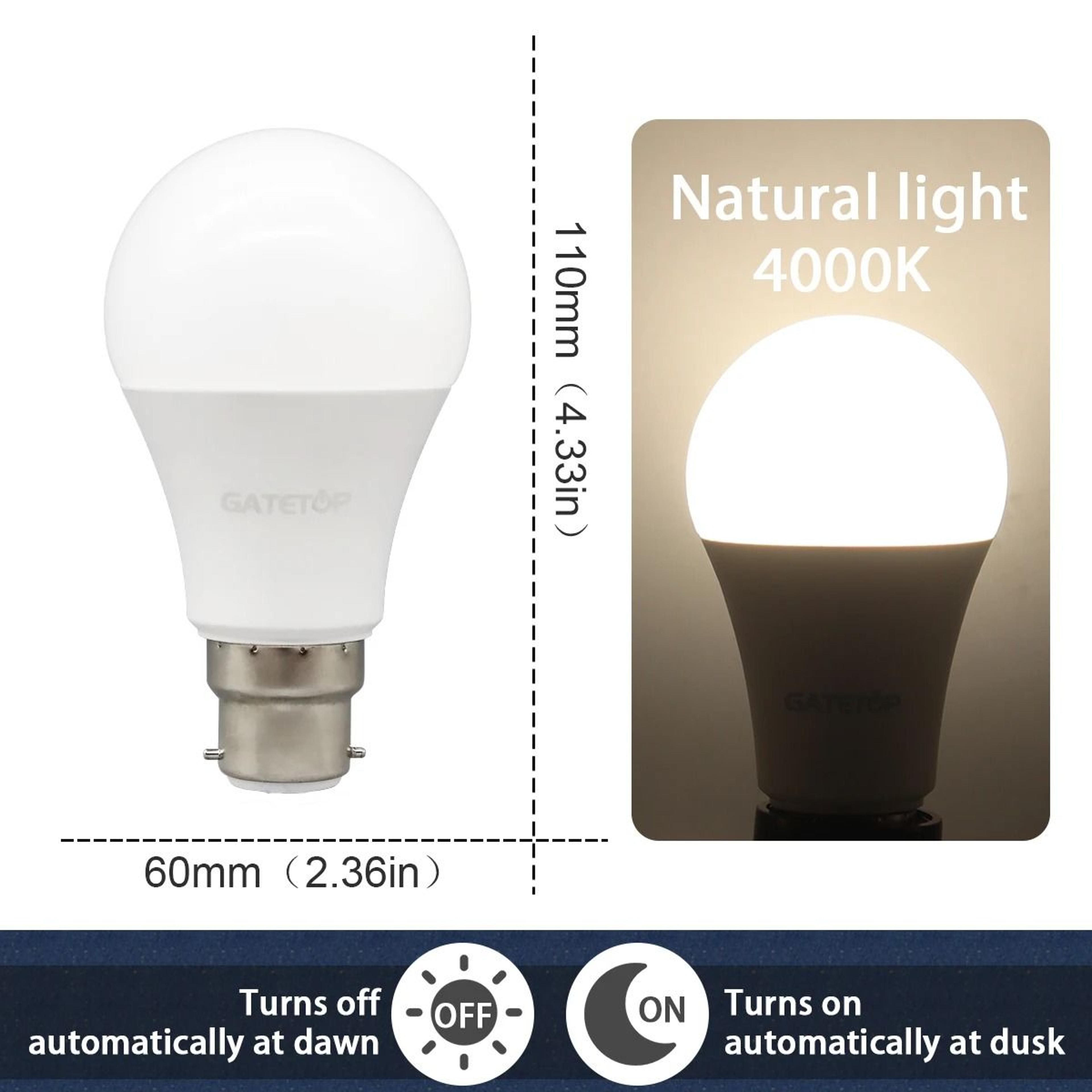 Dusk To Dawn Light Sensor Bulb 10W 110V220V Automatic LED For Garage And Outdoor Use 10