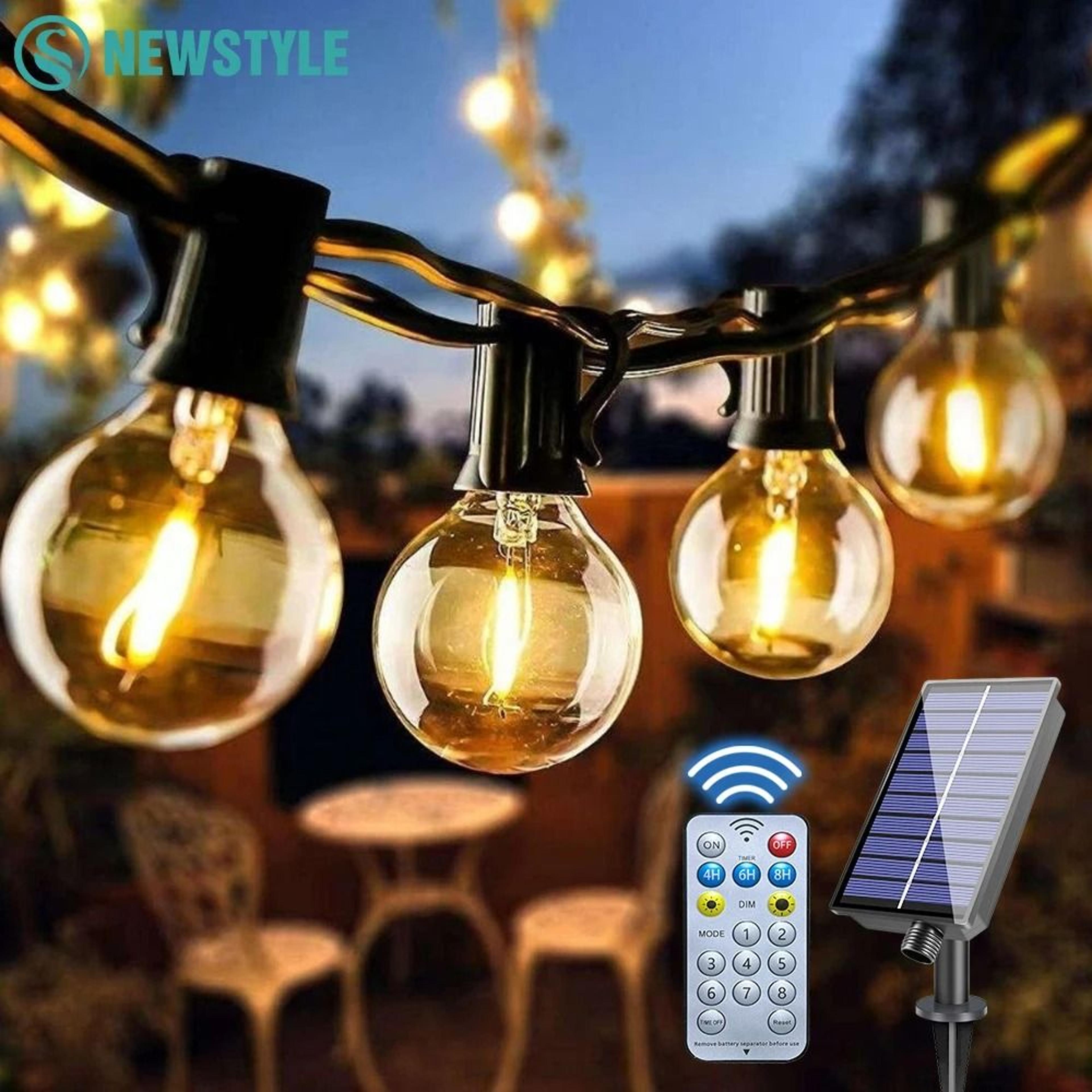 solar globe string lights with remote control