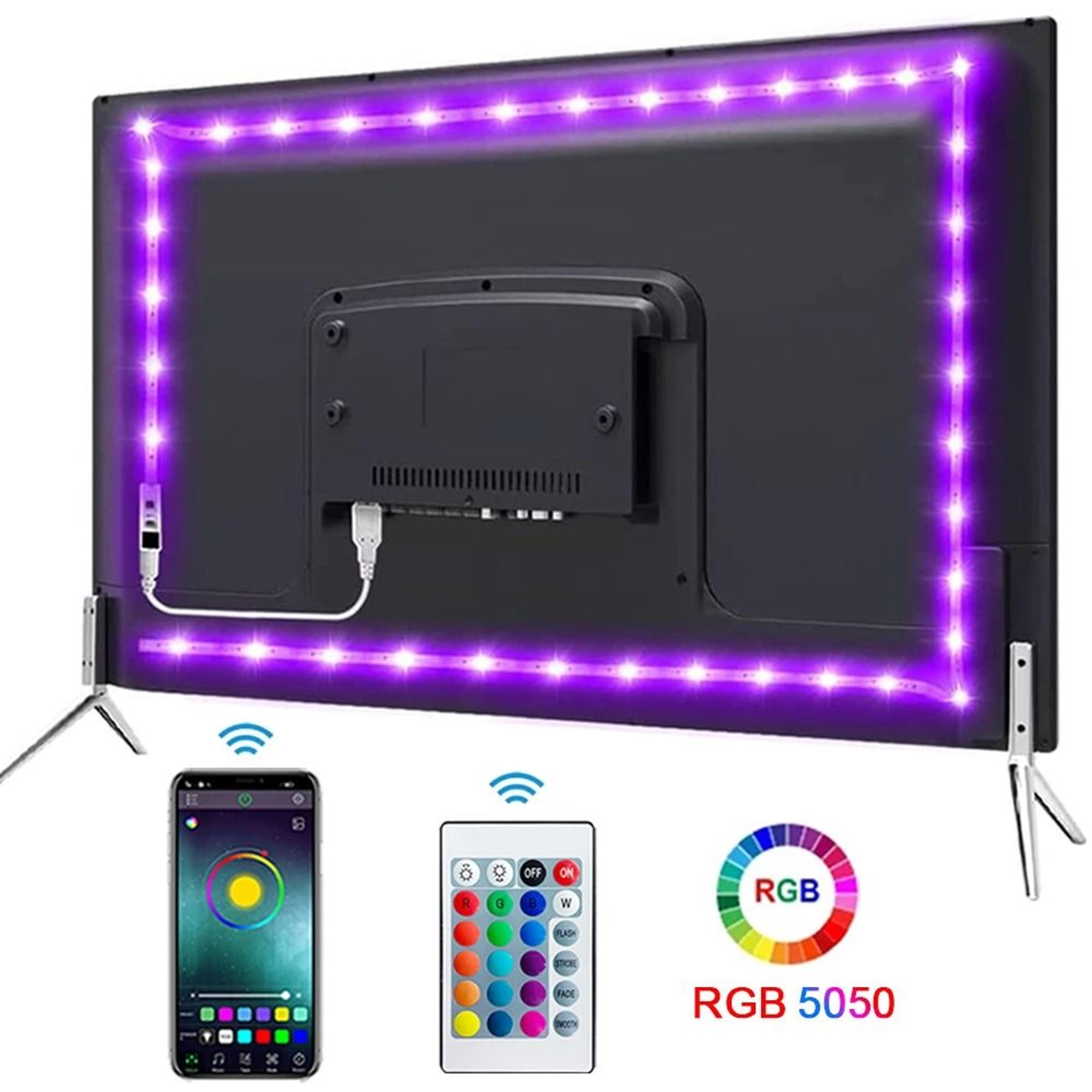 Bluetooth RGB LED Strip Light USB Powered Flexible Tape 0