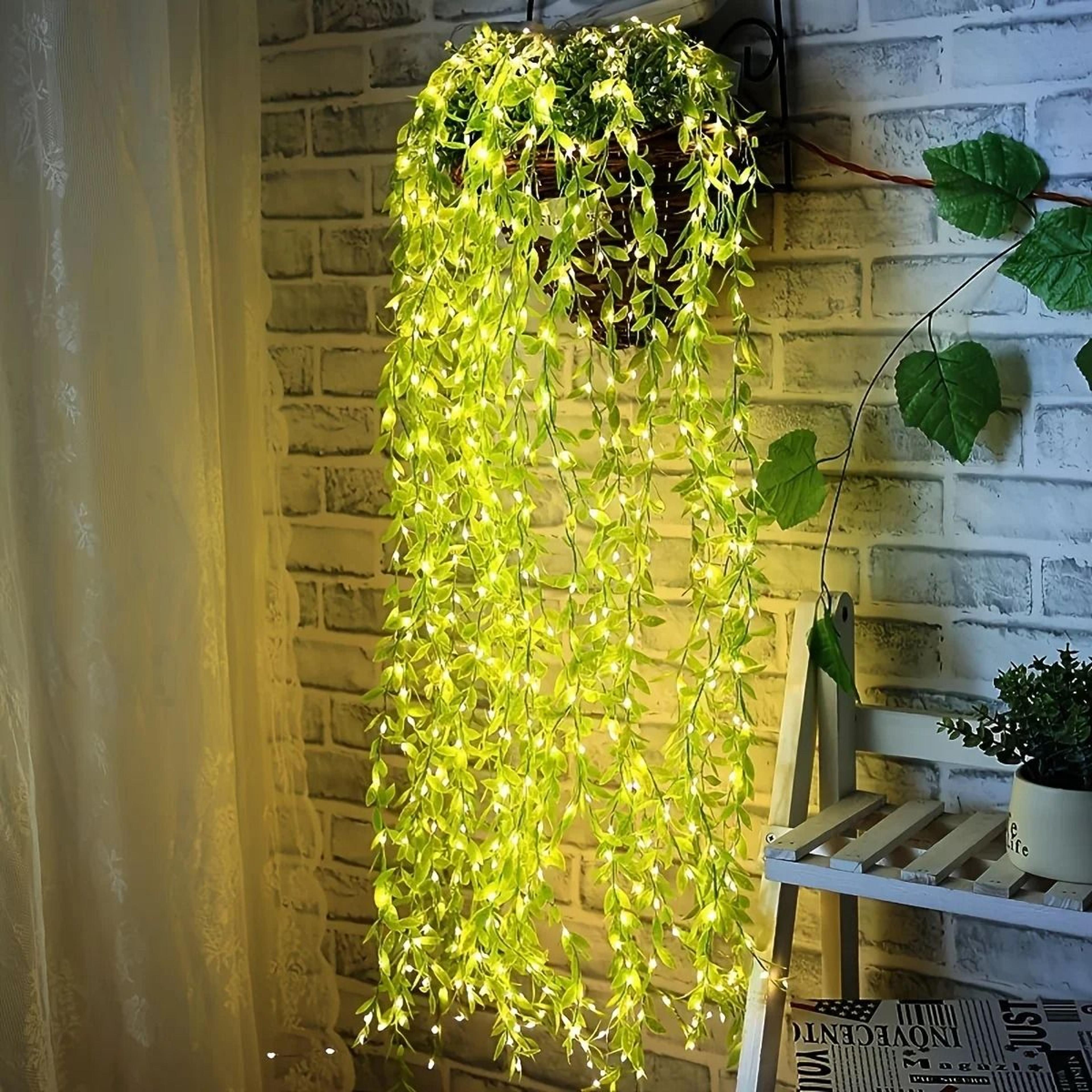 2M 20 Light Always On Battery Box Willow Curtain Lamp Decorative Light String Imitation Leaf Wrough 1