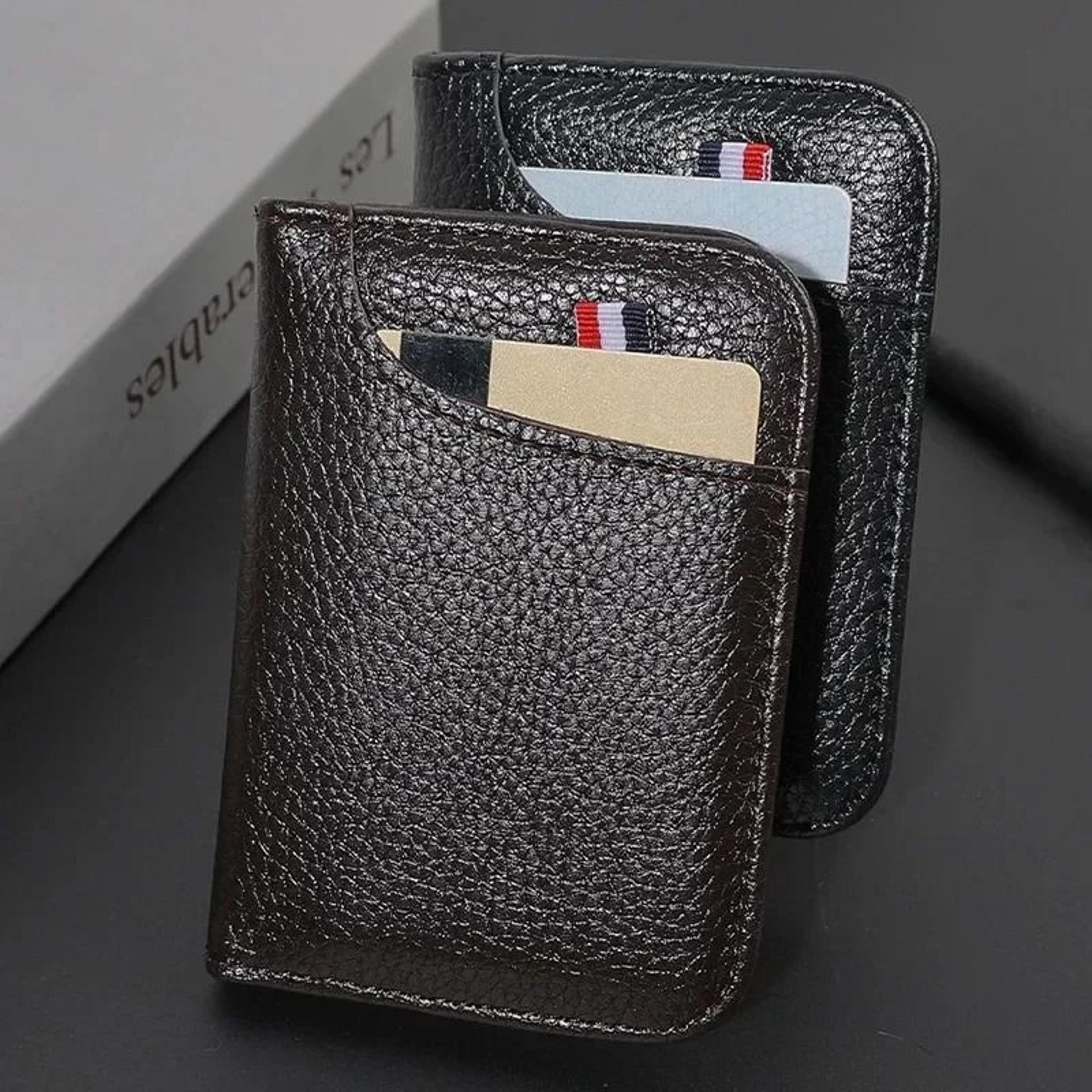 Portable Super Slim PU Leather Wallet  Mini Credit Card Holder For Men 0