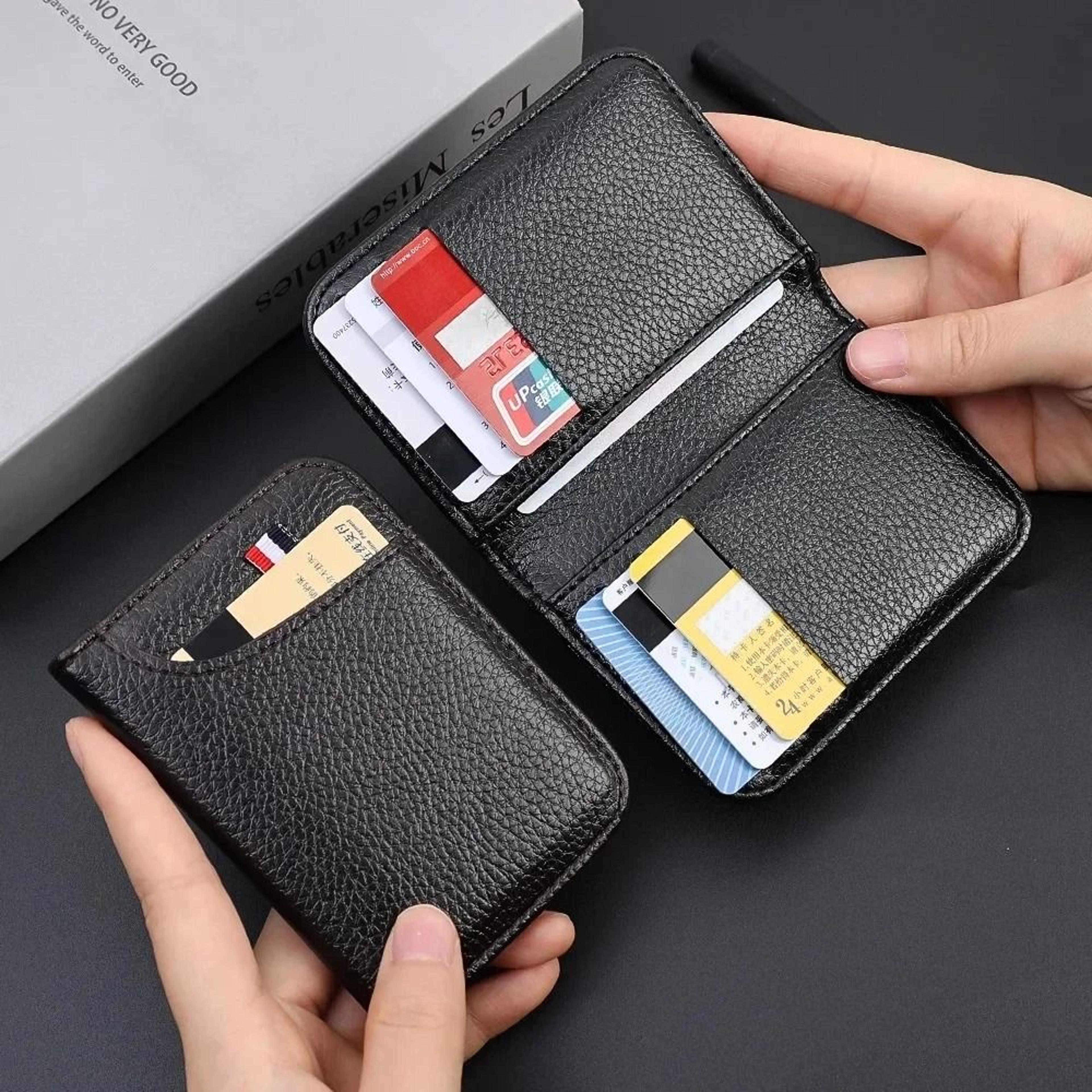 Portable Super Slim PU Leather Wallet  Mini Credit Card Holder For Men 1