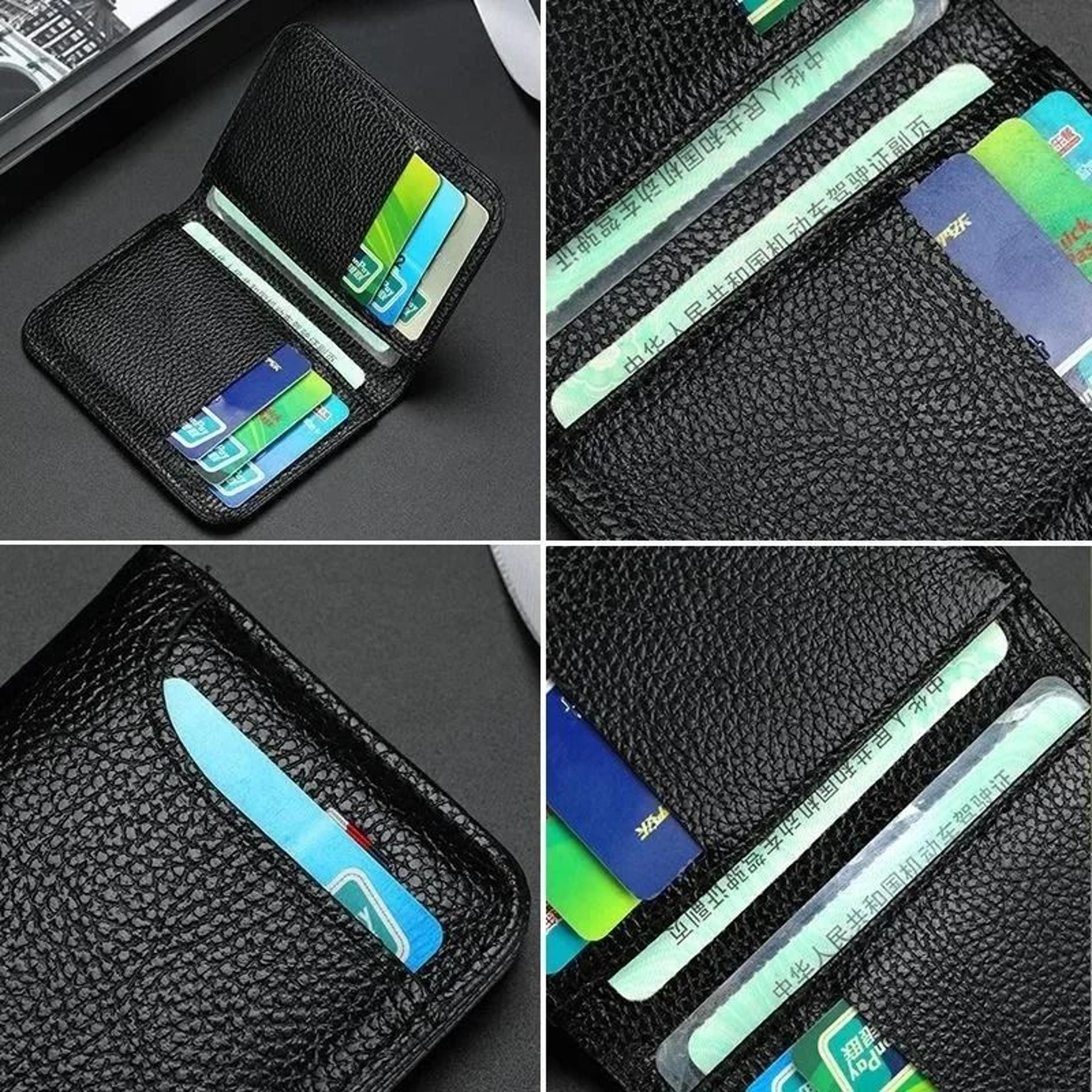 Portable Super Slim PU Leather Wallet  Mini Credit Card Holder For Men 3