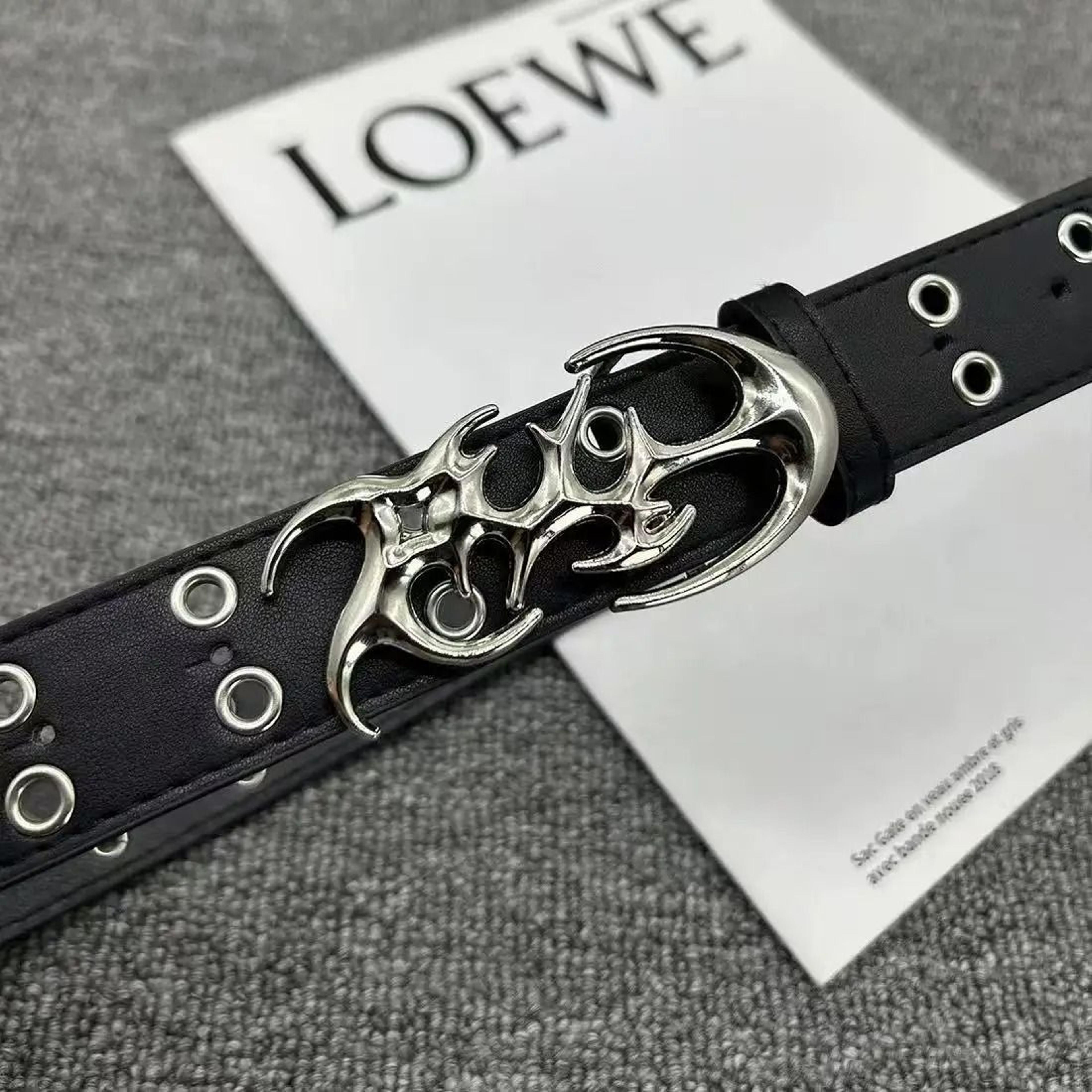 Y2K Hollow PU Leather Fashion Belt For Men And Women  Trendy Punk Style Waist Accessory 3