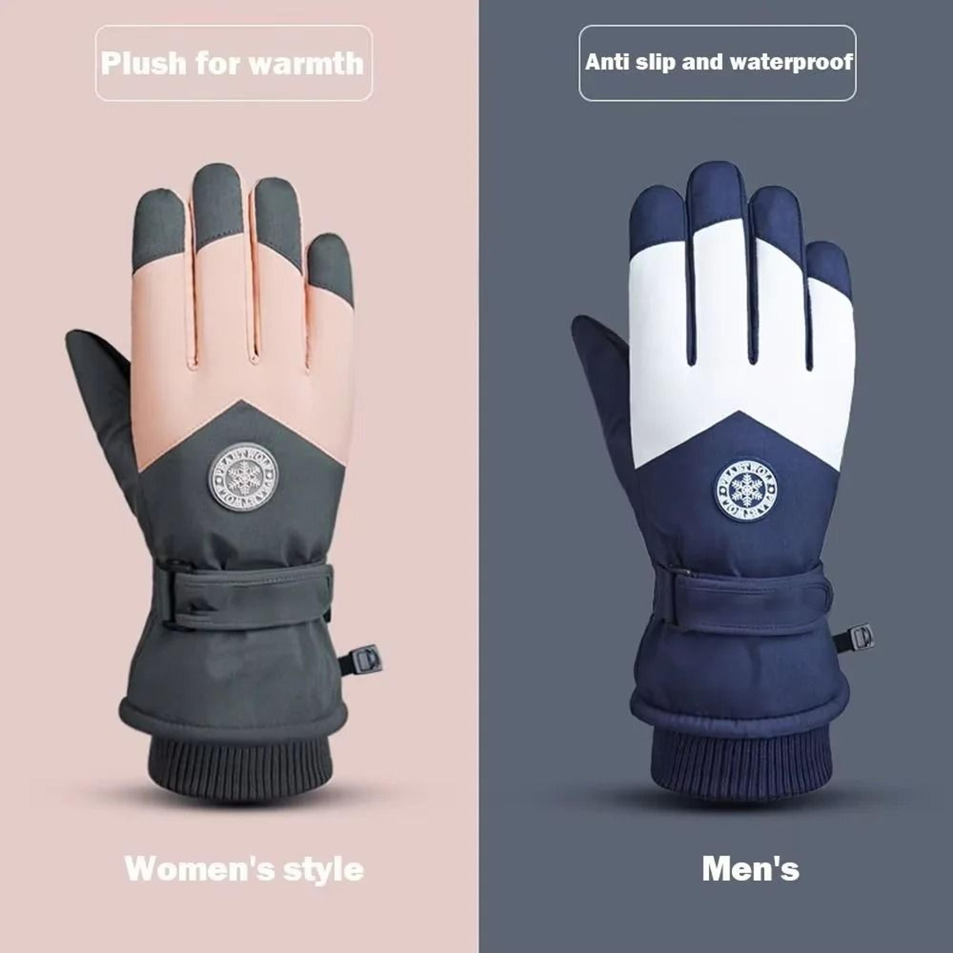 Winter Waterproof Snow Gloves  Unisex Touch Screen PU Leather Ski And Motorcycle Gloves 5