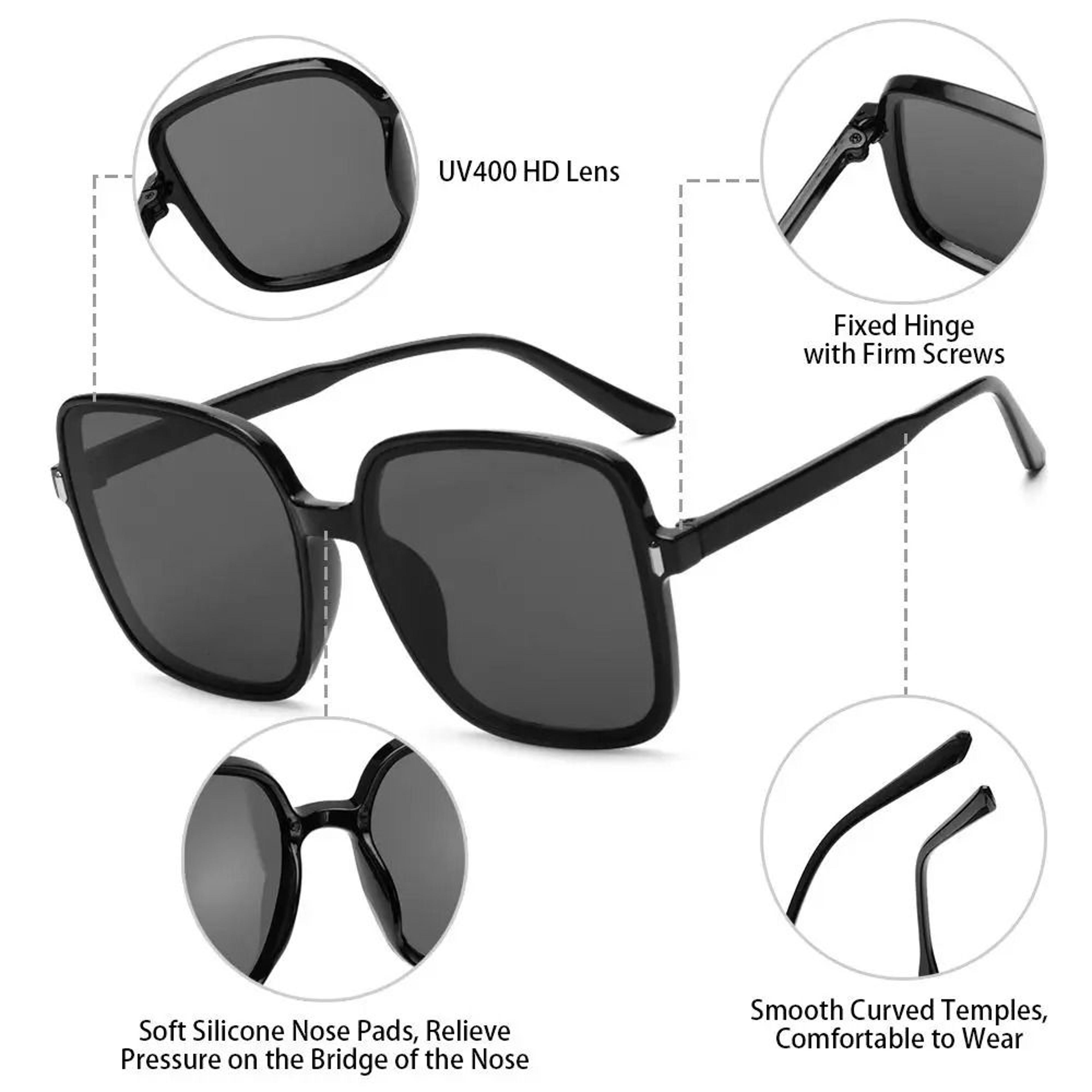 Oversized Vintage Square Sunglasses For Women With UV400 Protection 3