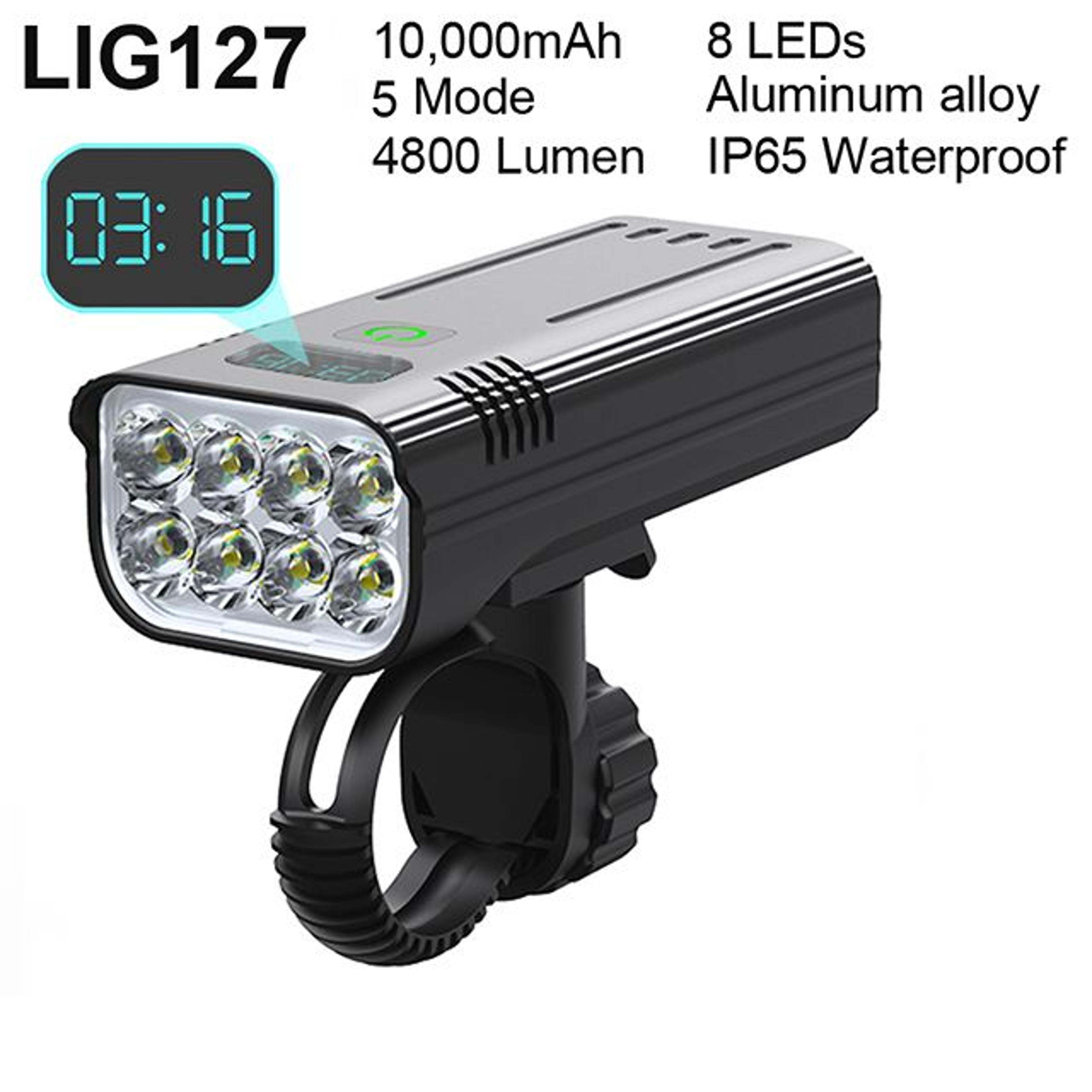 4800 Lumen USB Rechargeable Bicycle Light With 10000mAh Battery And Rainproof Design 9