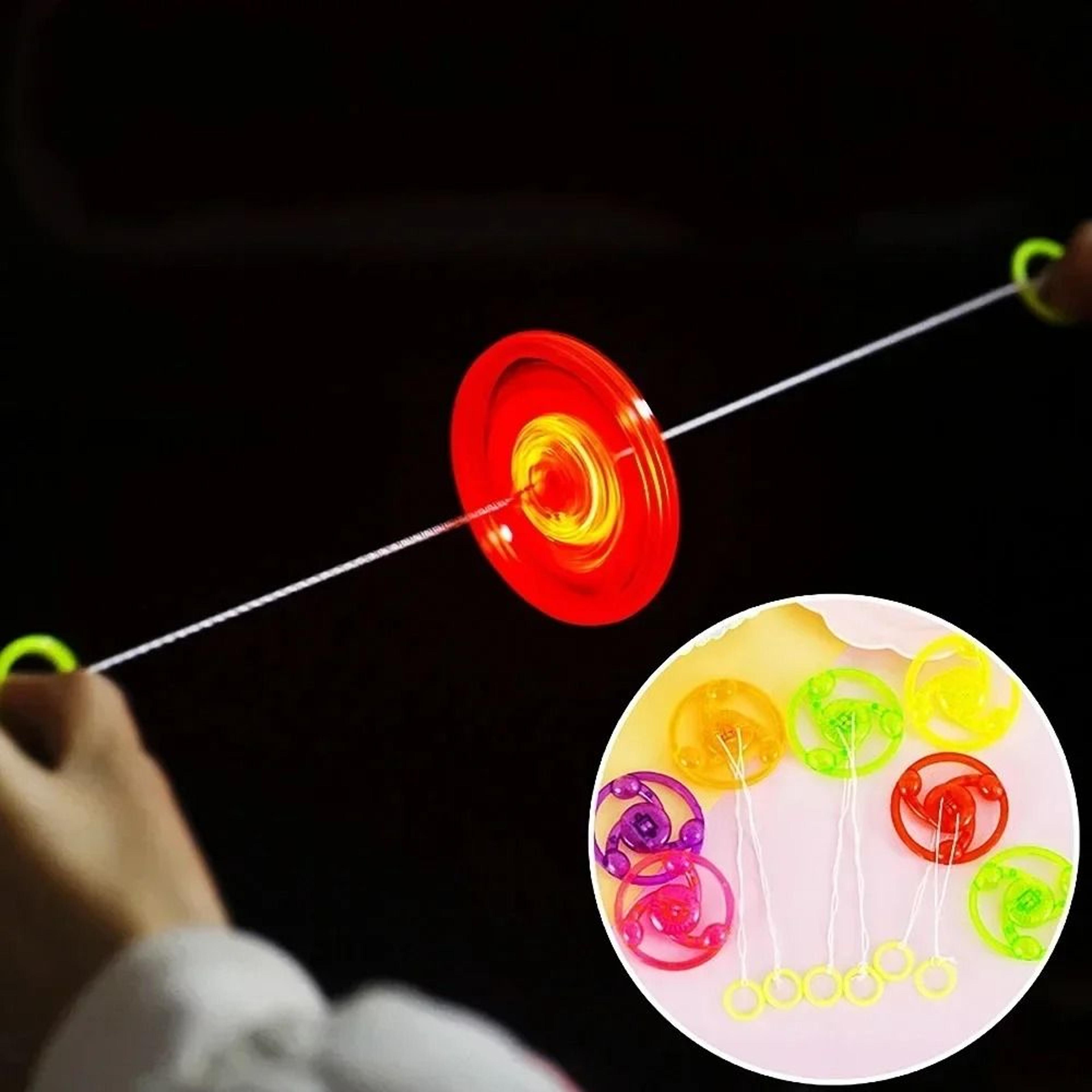 Hand Pulled LED Flywheel Toys For Kids 6 Pack 0