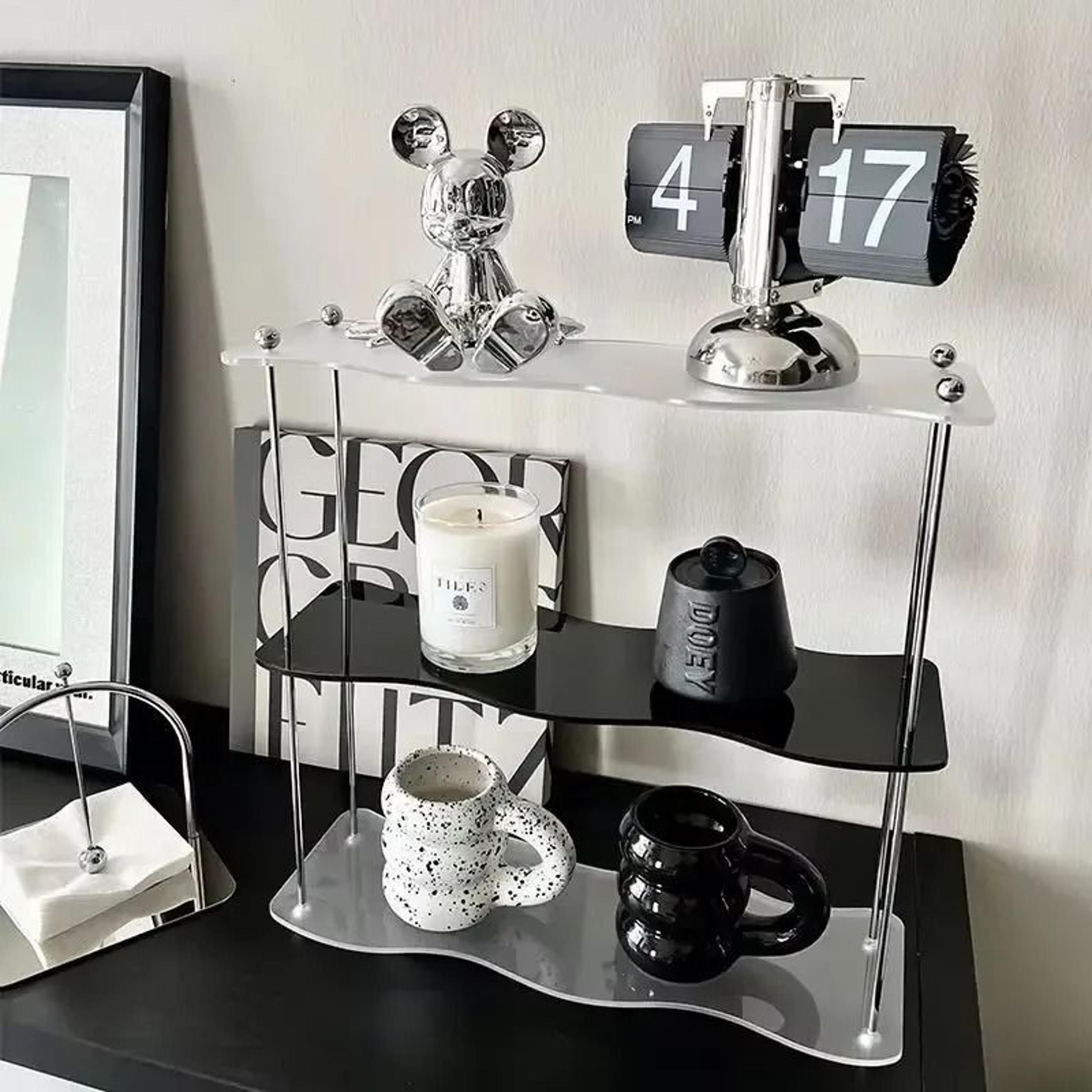 Three Layer Acrylic Desktop Storage Rack For Cosmetics Perfume Cups And Jewelry 0