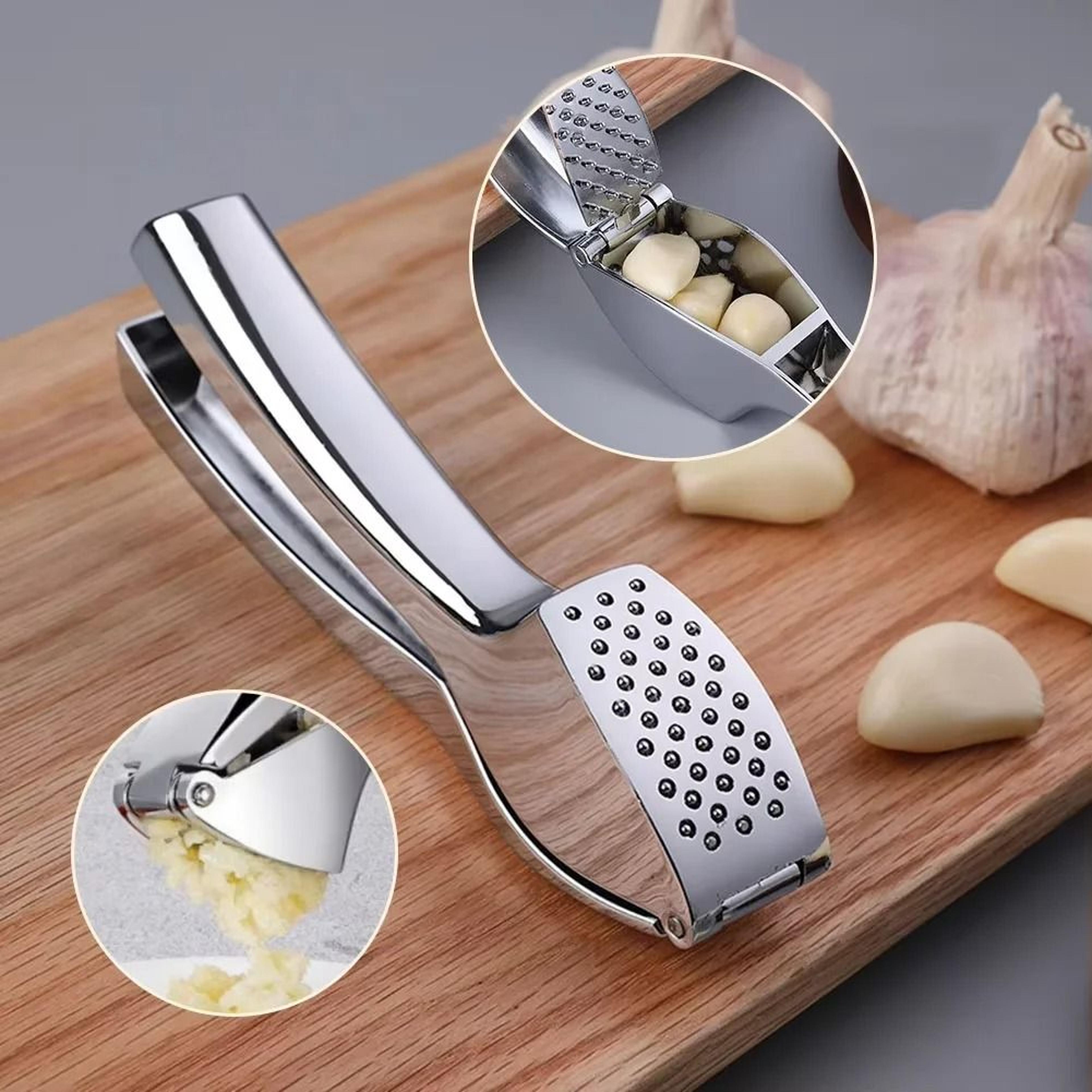 garlic press manual garlic crusher with ergonomic handle for easy mincing