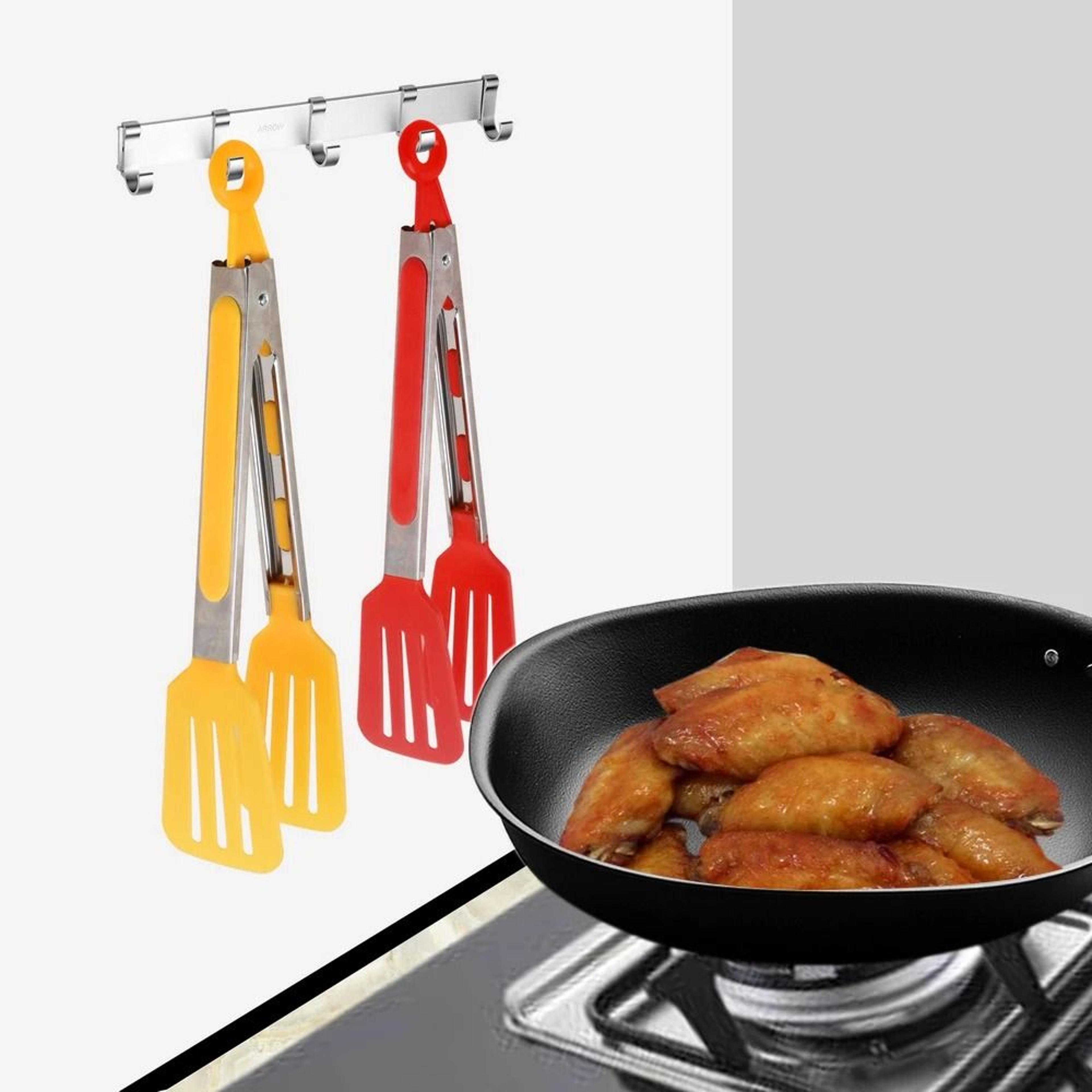 Non Stick Kitchen Tongs Stainless Steel Handle Cooking And Serving Tool 4