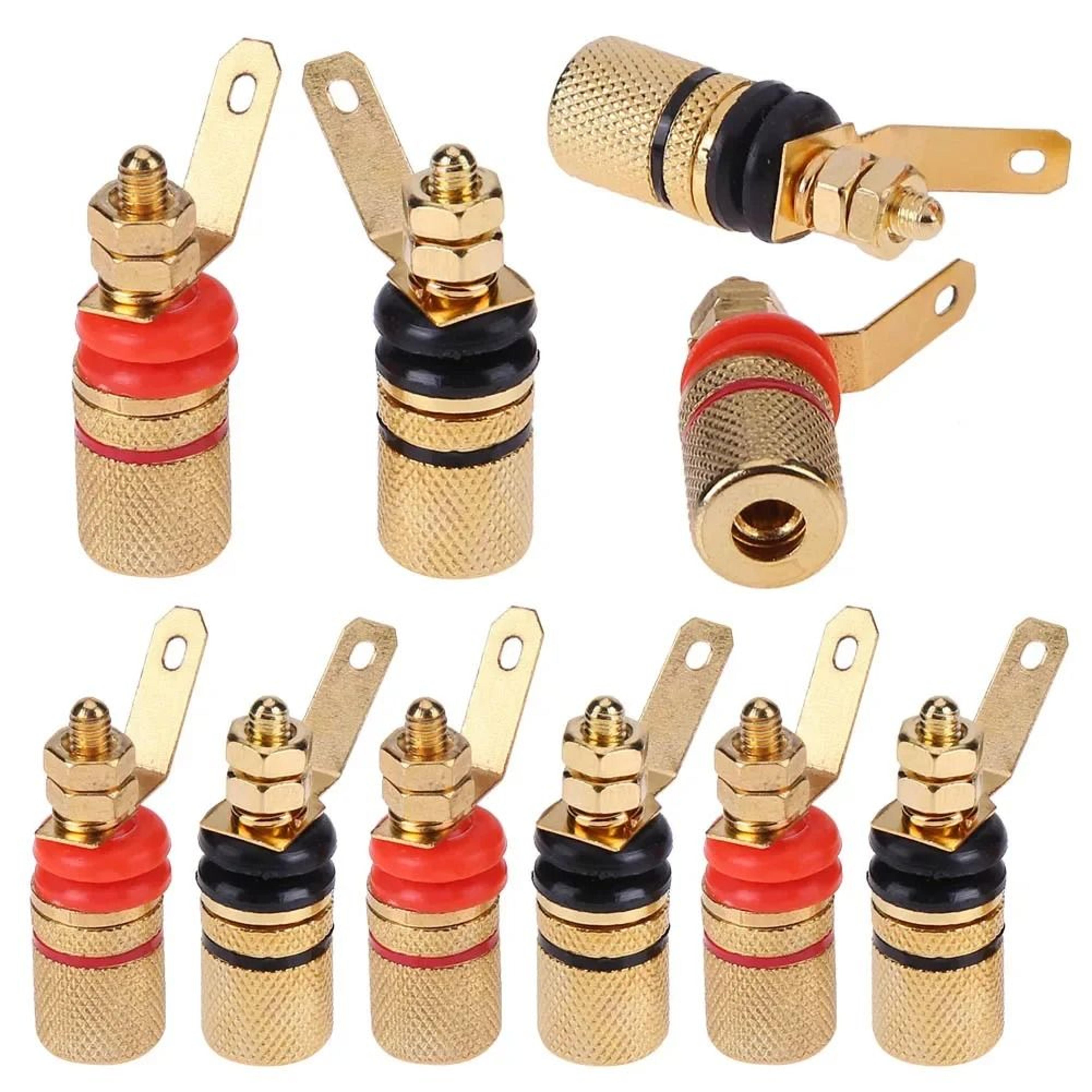 Gold Plated Amplifier Speaker Terminal Binding Post Set For 4mm Banana Plugs 0