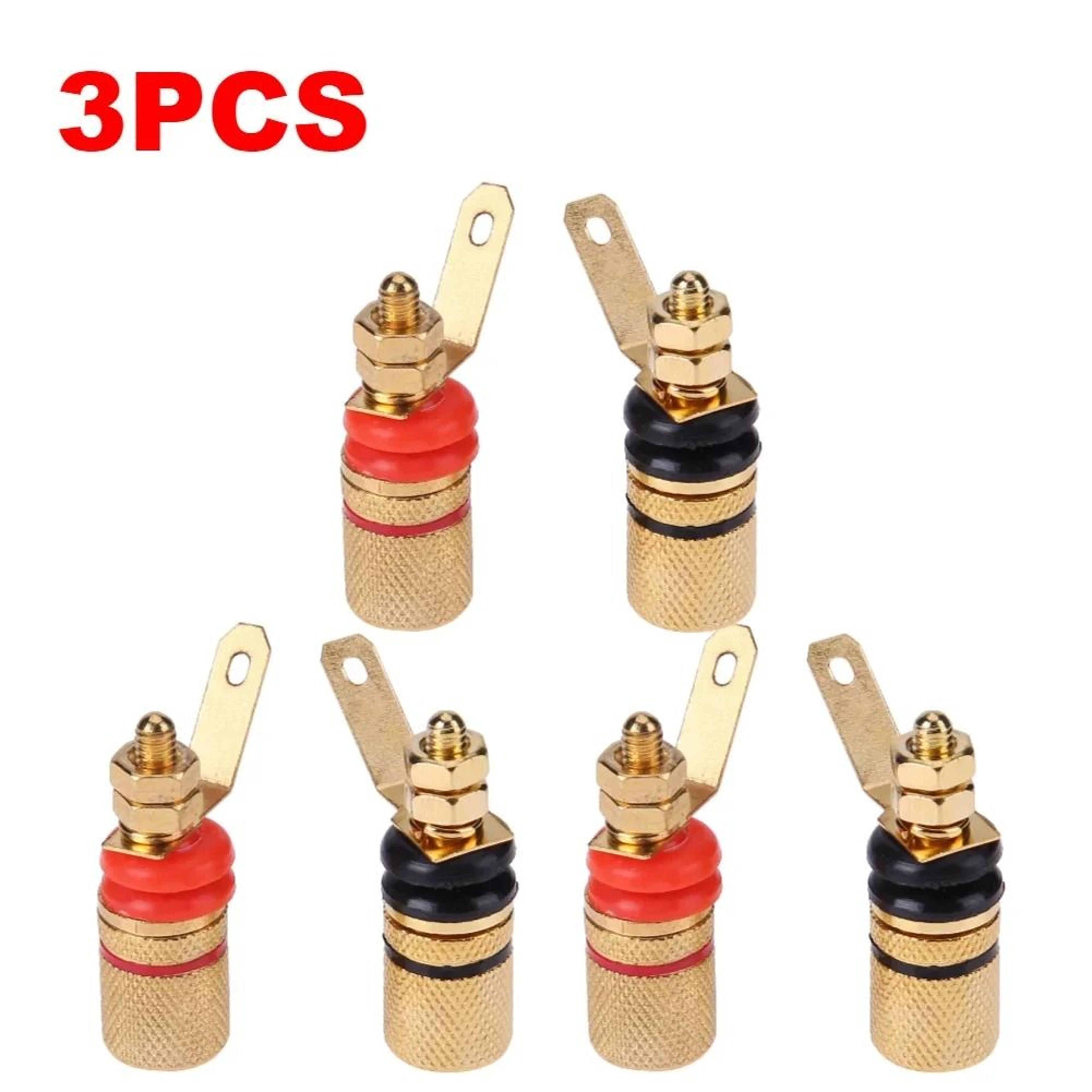 Gold Plated Amplifier Speaker Terminal Binding Post Set For 4mm Banana Plugs 6
