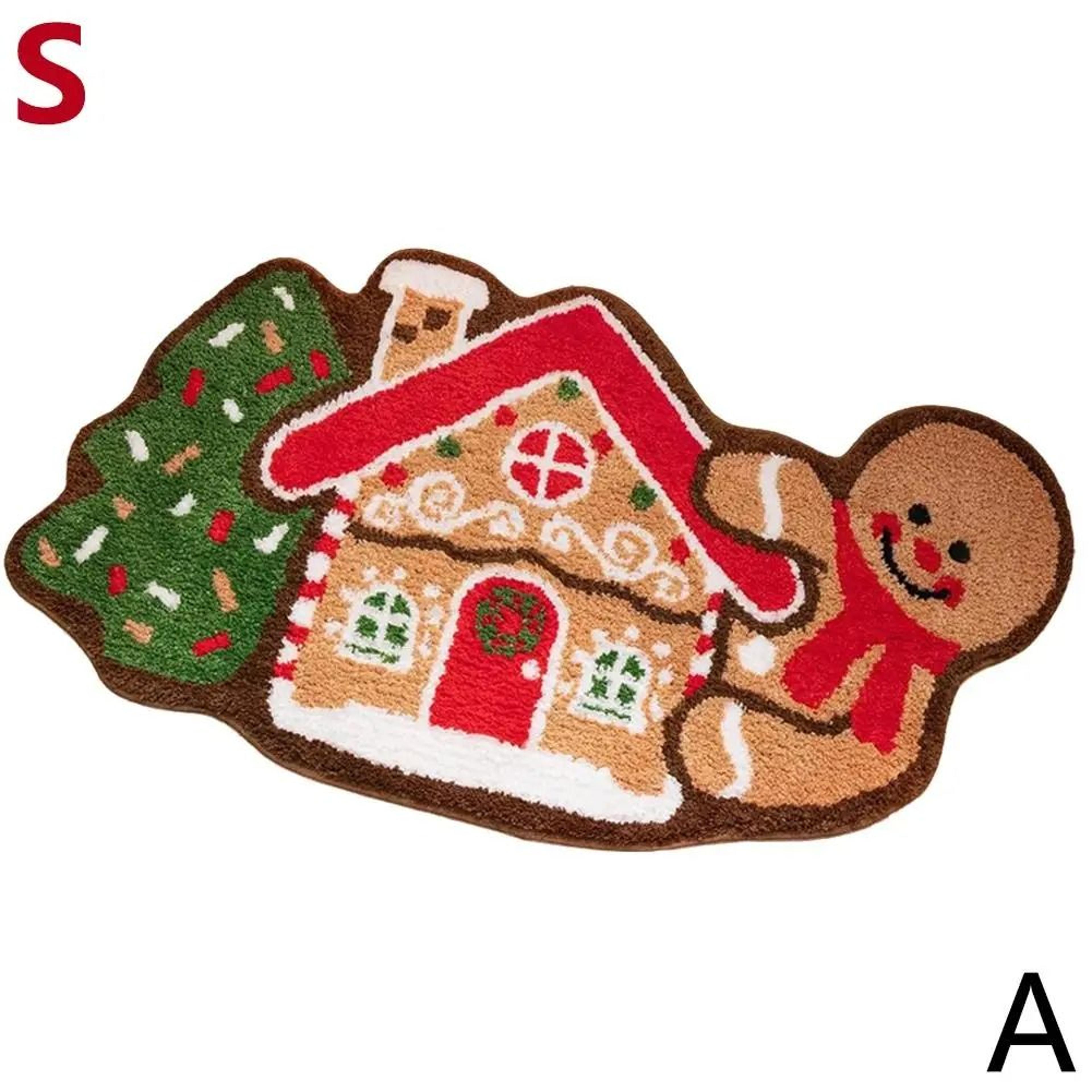 Gingerbread Kitchen Rug Christmas Doormat  NonSlip Imitation Cashmere Floor Mat 8
