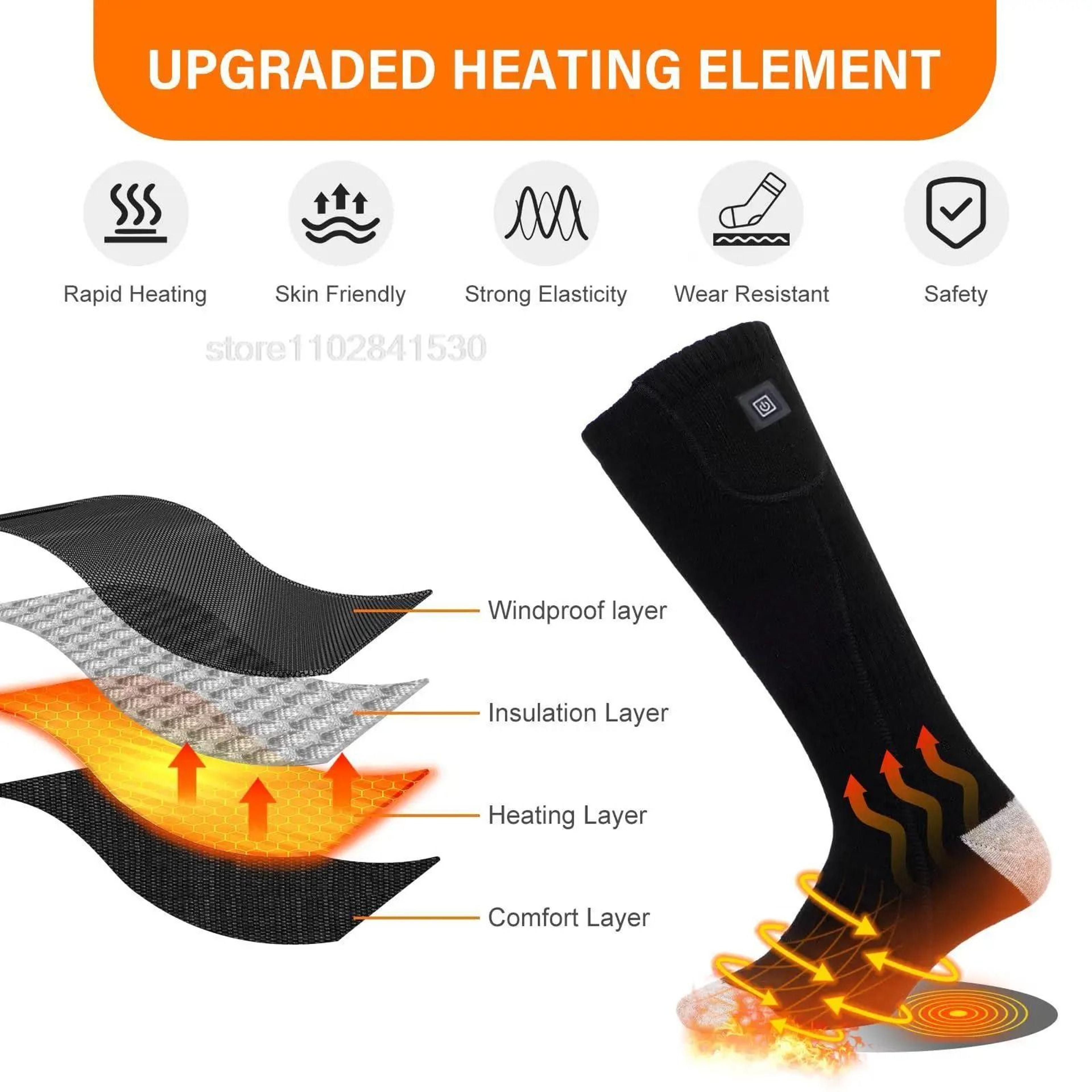 Rechargeable Heated Winter Socks For Outdoor Warmth 2