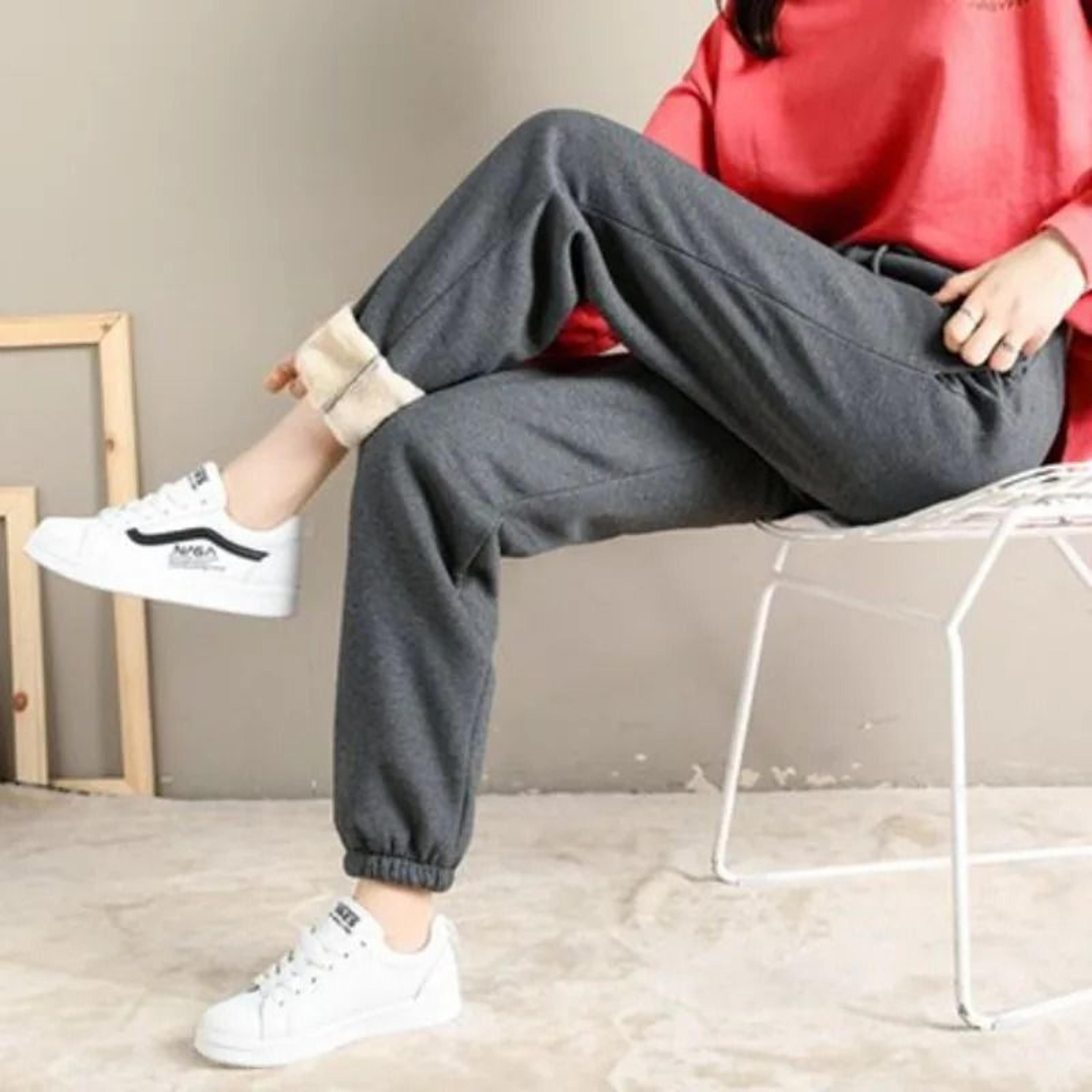 Women Fleece Lined Winter Joggers High Waist Drawstring Pants 6