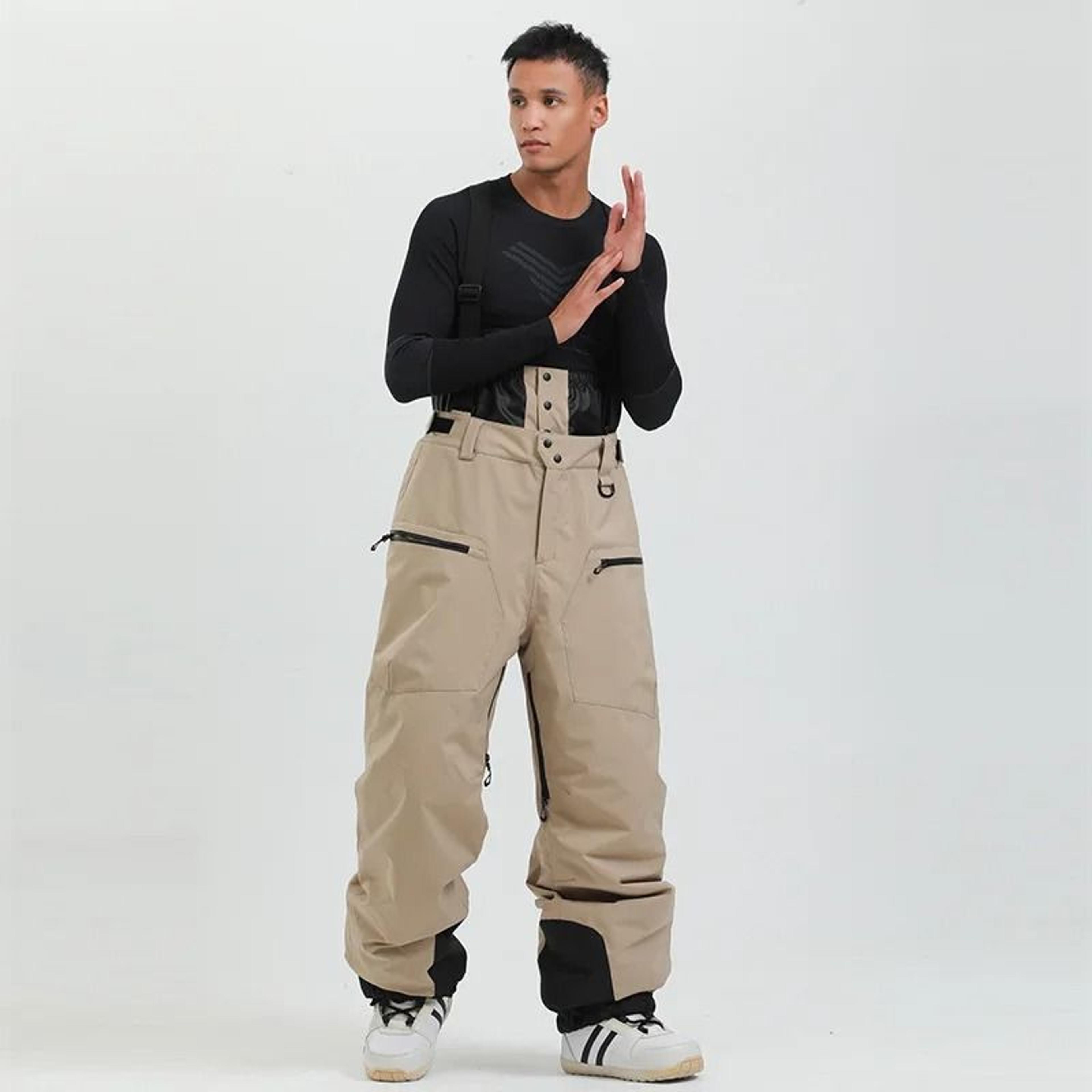 Womens Waterproof Insulated Ski Pants With Suspenders Warm Winter Snowboard Overalls 1