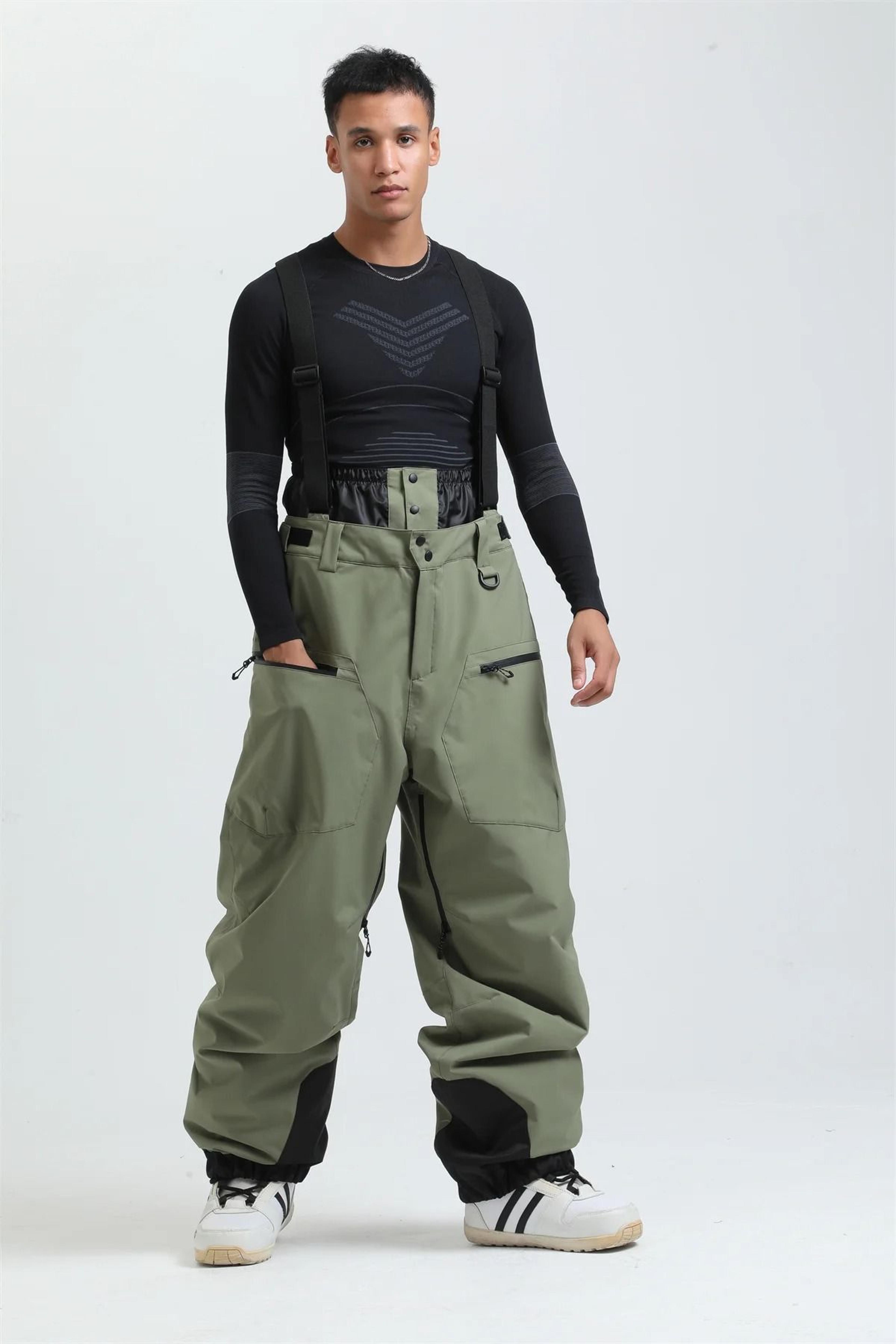 Womens Waterproof Insulated Ski Pants With Suspenders Warm Winter Snowboard Overalls 19