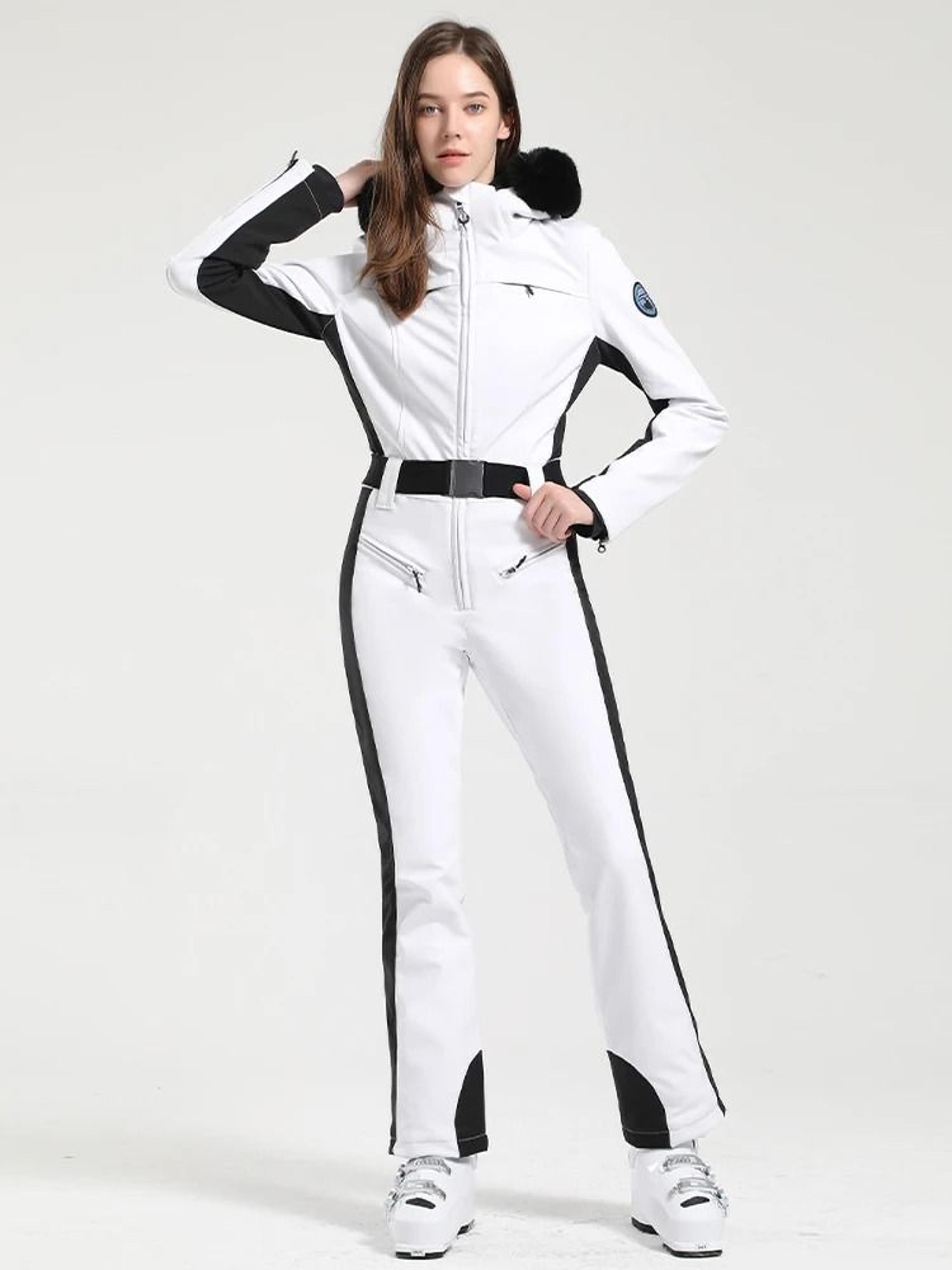 Women One Piece Ski Suit Winter Waterproof Windproof Thick Snowboard Overalls 18