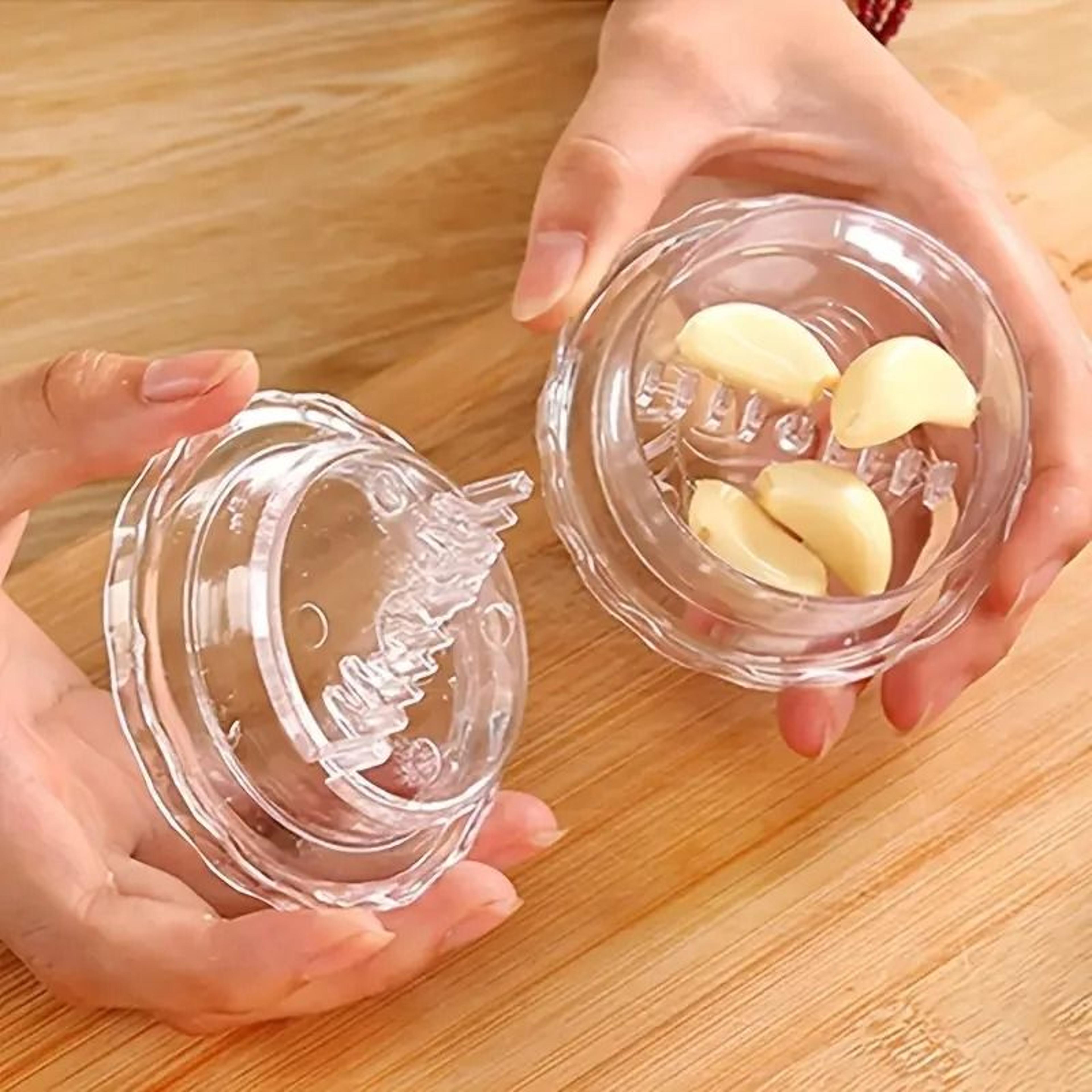 Clear Manual Garlic Grinder And Herb Mincer  Handheld Twist Press For Quick Garlic Crushing And Foo 3