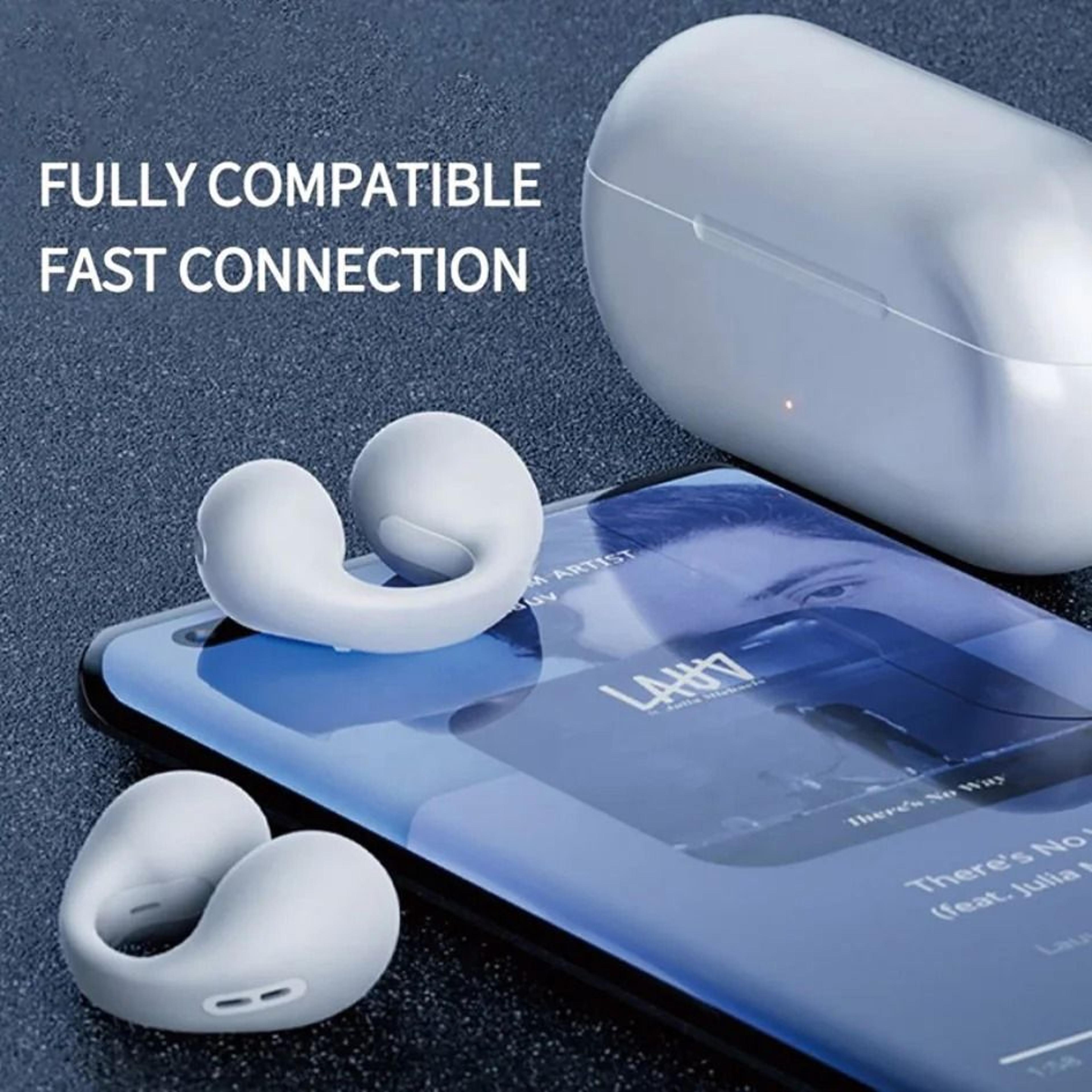 clip on wireless air conduction sports headphones bluetooth 5.3 earphones with mic