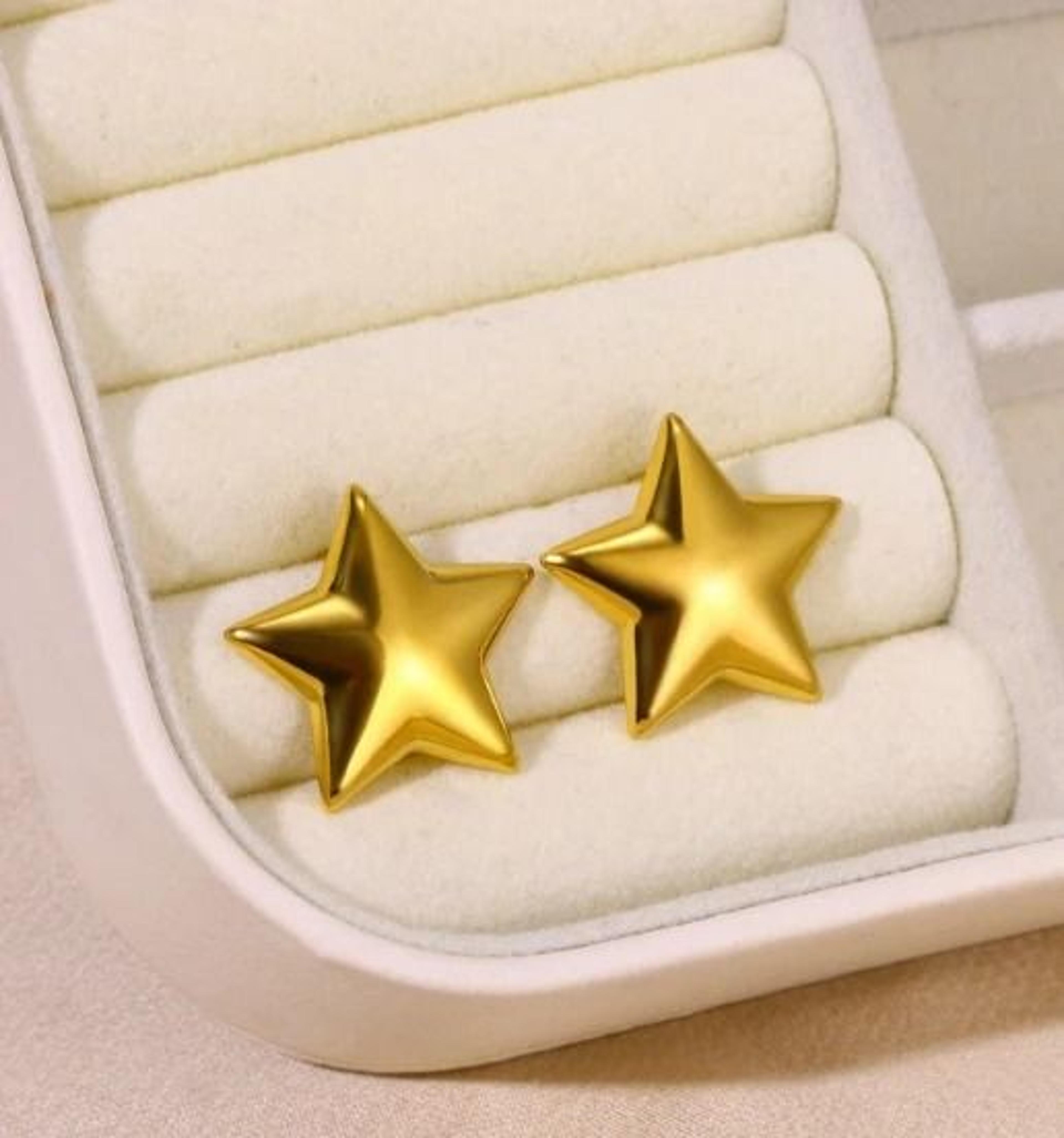 Stainless Steel Star Hoop Earrings 10