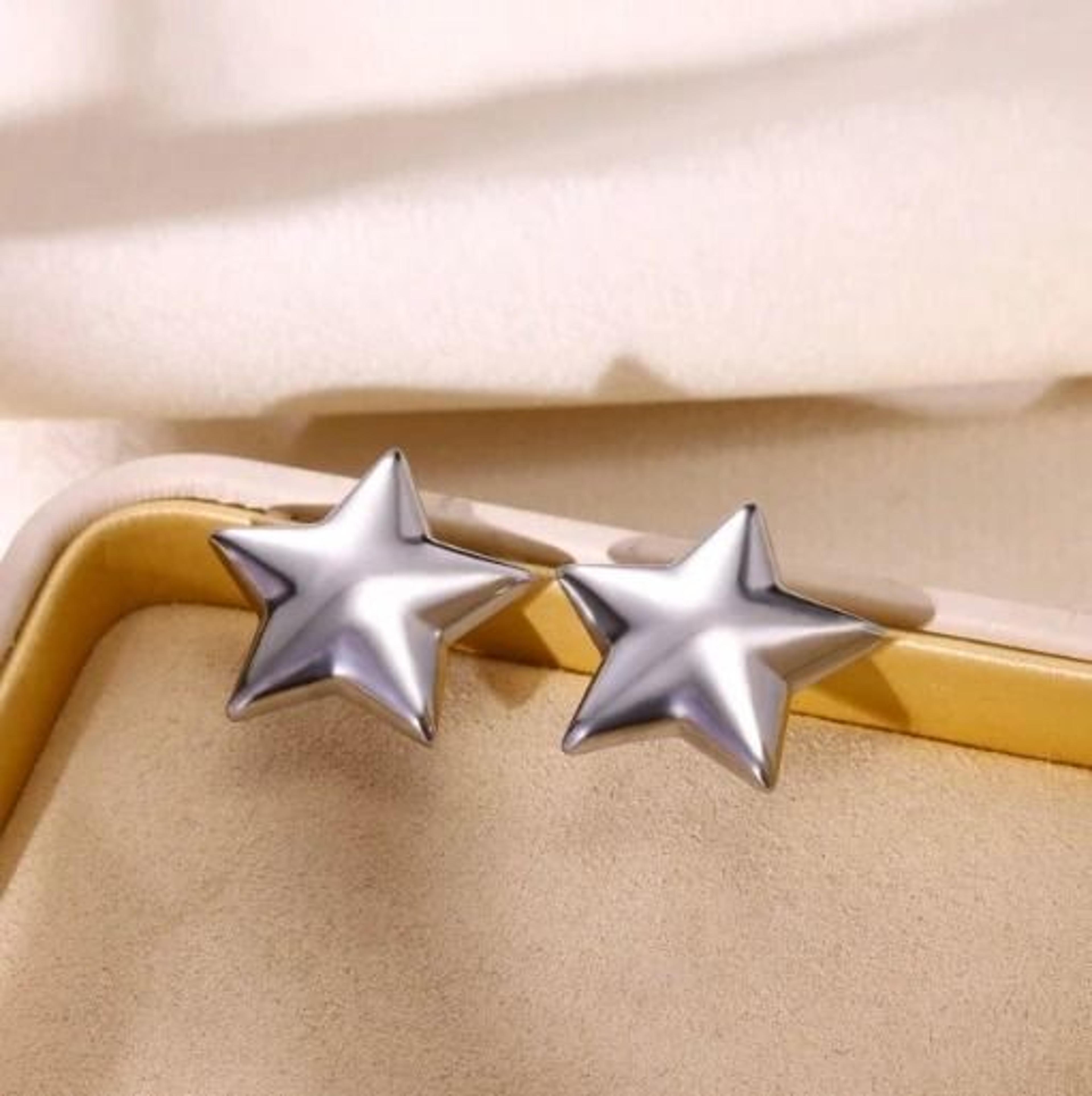 Stainless Steel Star Hoop Earrings 11
