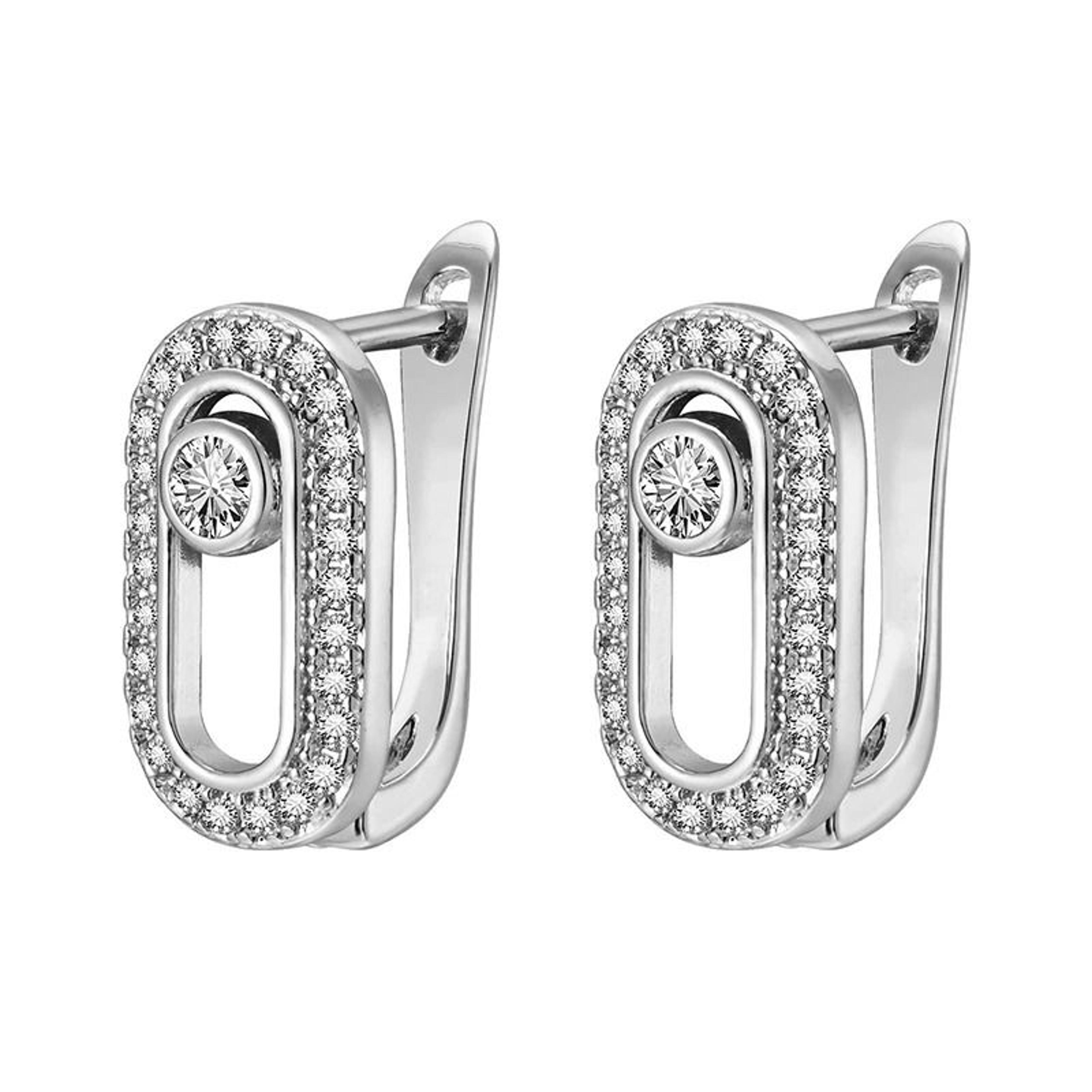 Triple Heart Cubic Zirconia Hoop Earrings 16