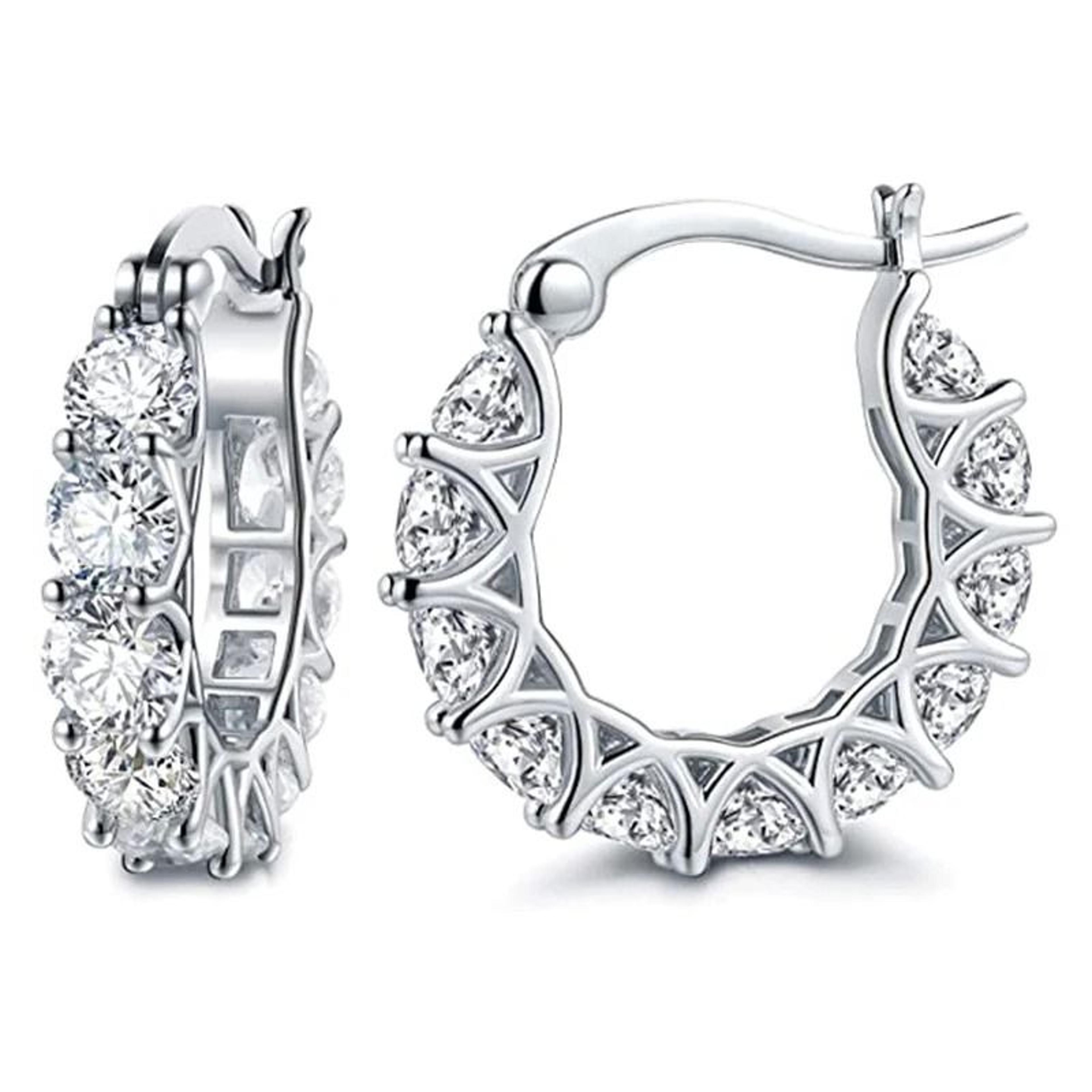 Crystal CZ Hoop Earrings 2