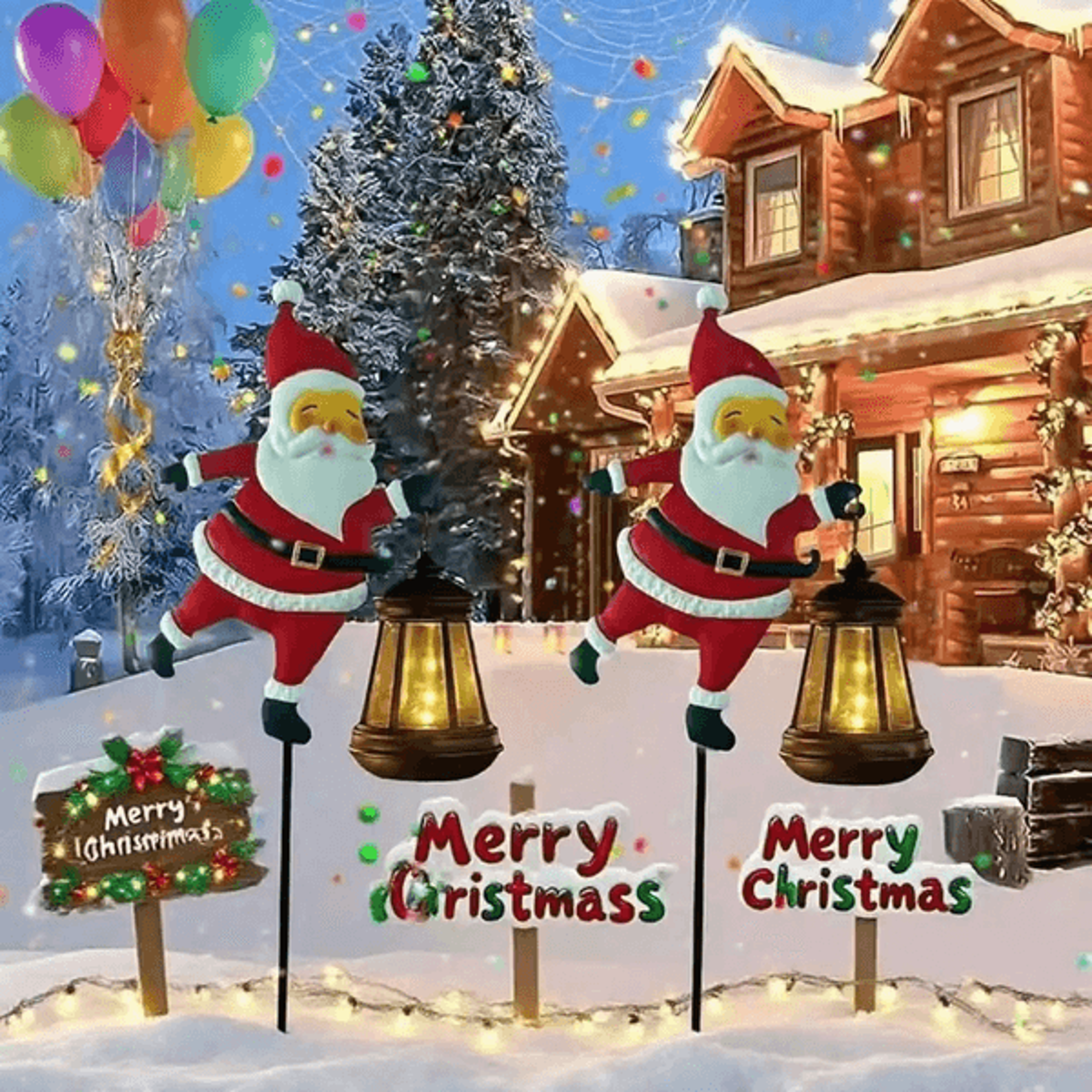 Solar Santa Claus Kettle Light For Garden And Outdoor Christmas Decoration 6