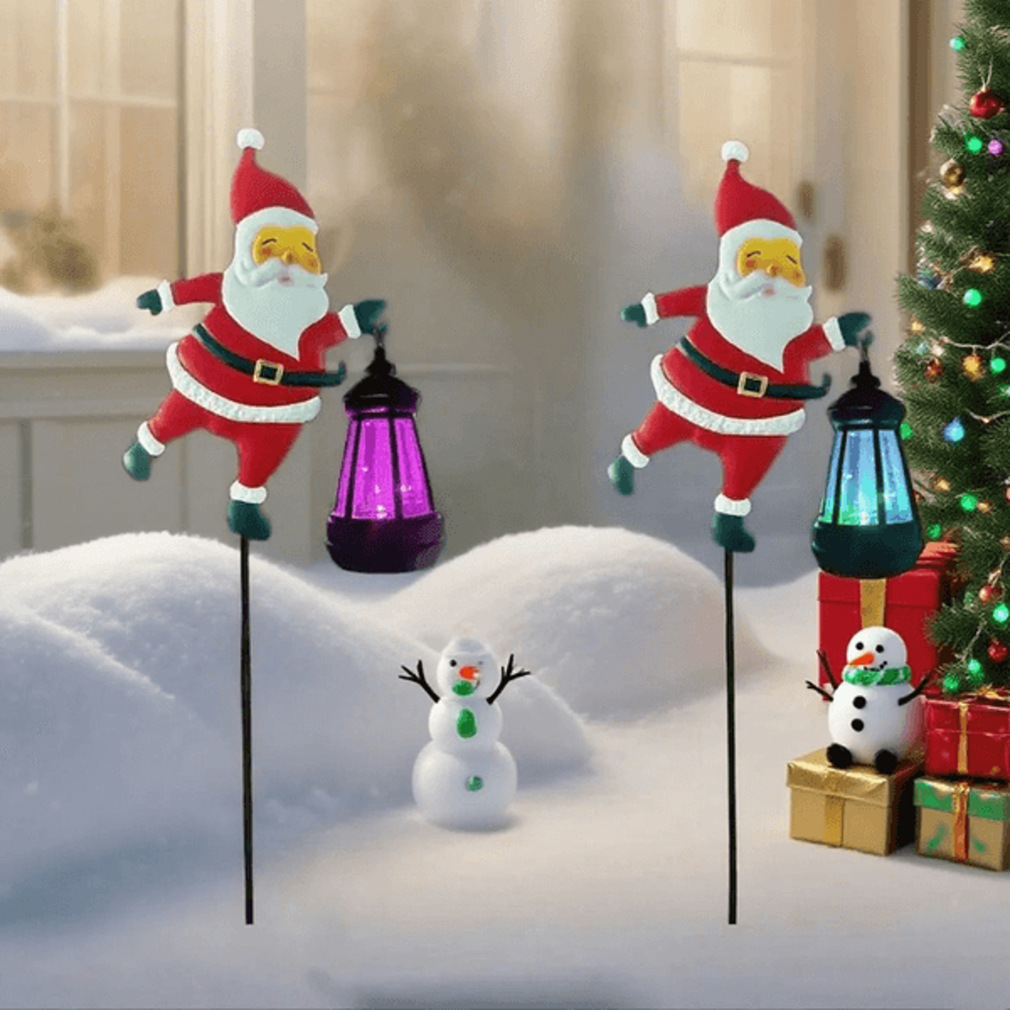 Solar Santa Claus Kettle Light For Garden And Outdoor Christmas Decoration 8
