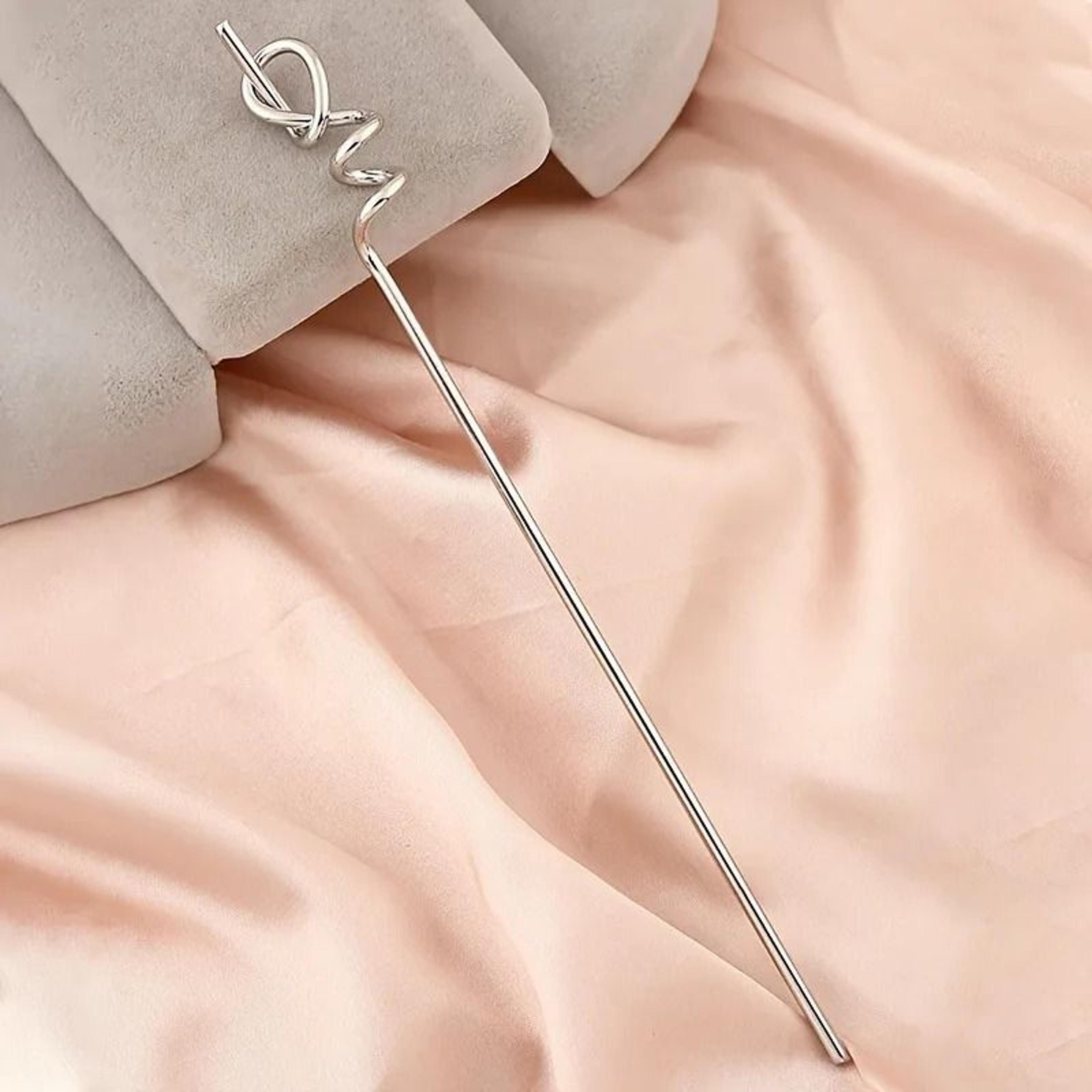 Golden Hip Hop Twist Hairpin  Simple Alloy Stick Pin For Effortless Cool Style 1pc Or 2pcs 8