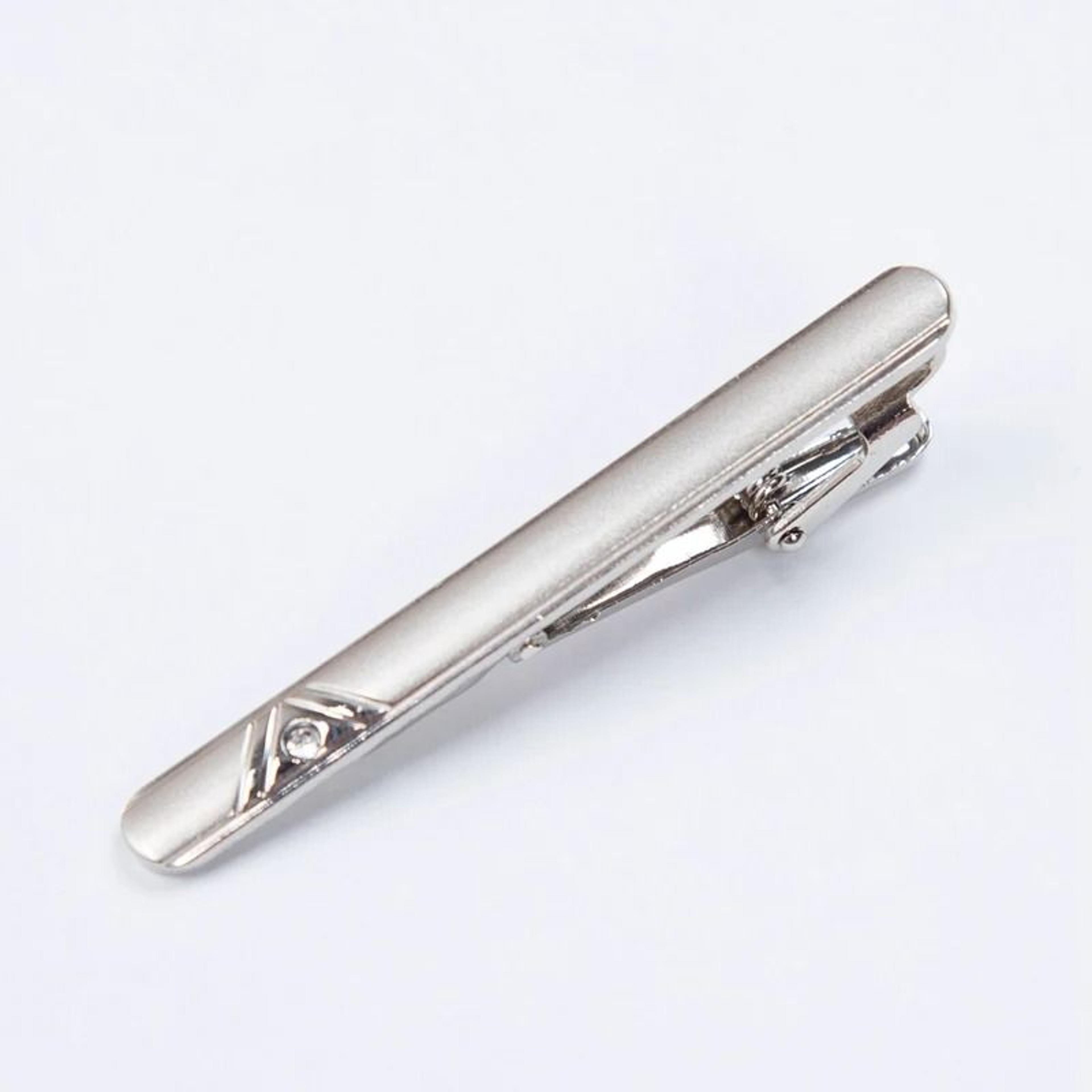 Men Metal Silver Color Tie Clip 3