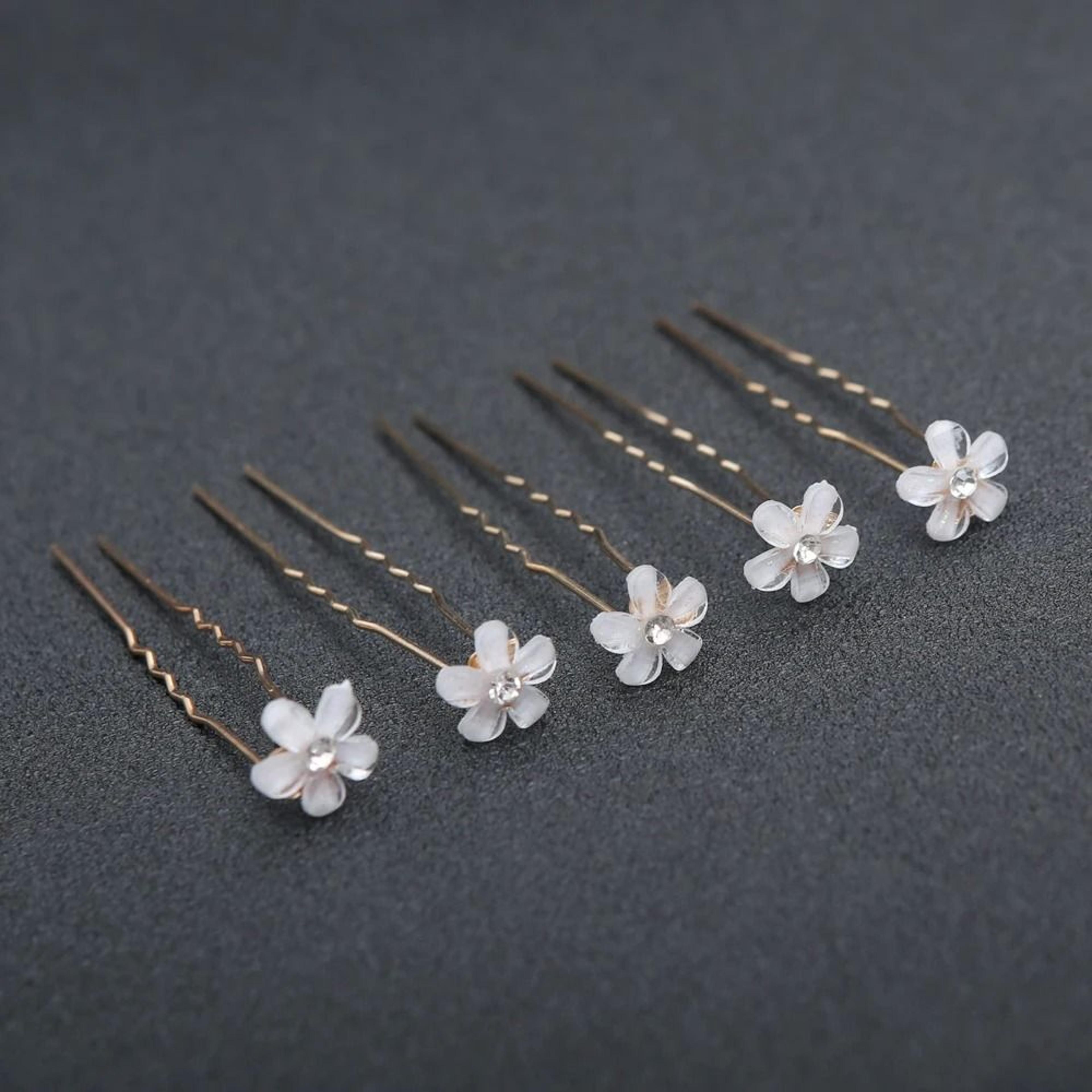 Elegant Pearl Wedding Hair Sticks Set 5
