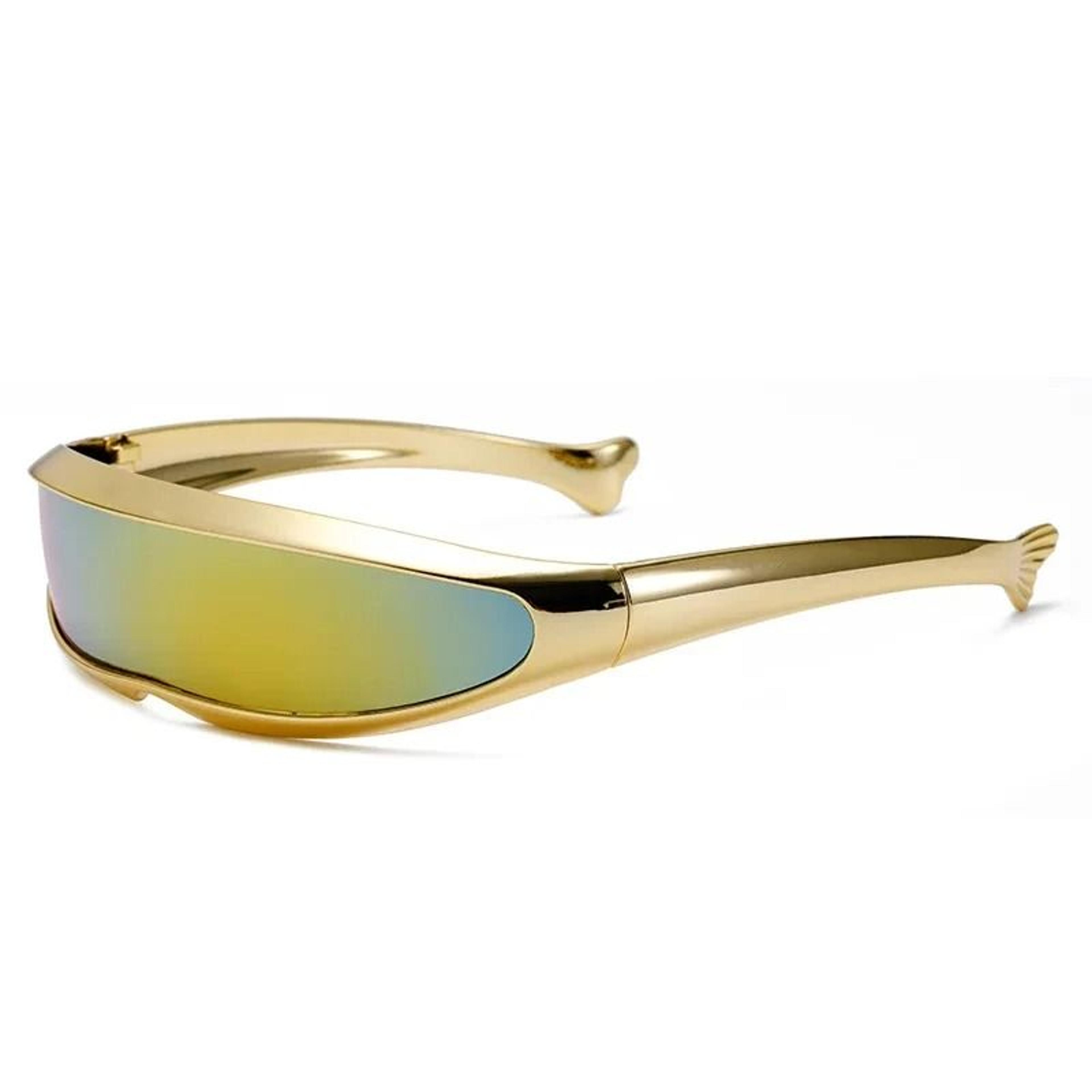 Futuristic Electroplated One Piece Sunglasses 3