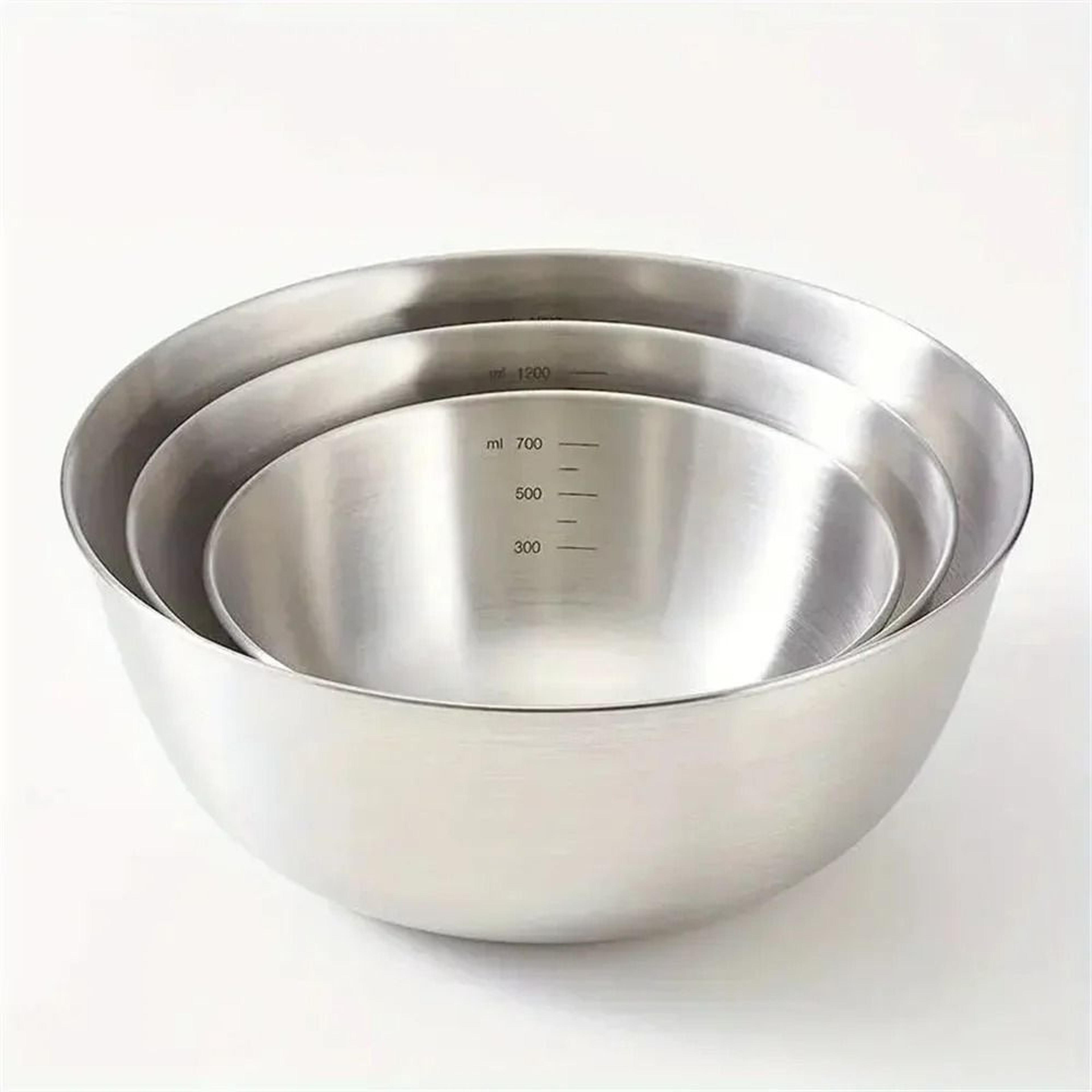 Stainless Steel Mixing Bowl Set With Measurement Scale 6