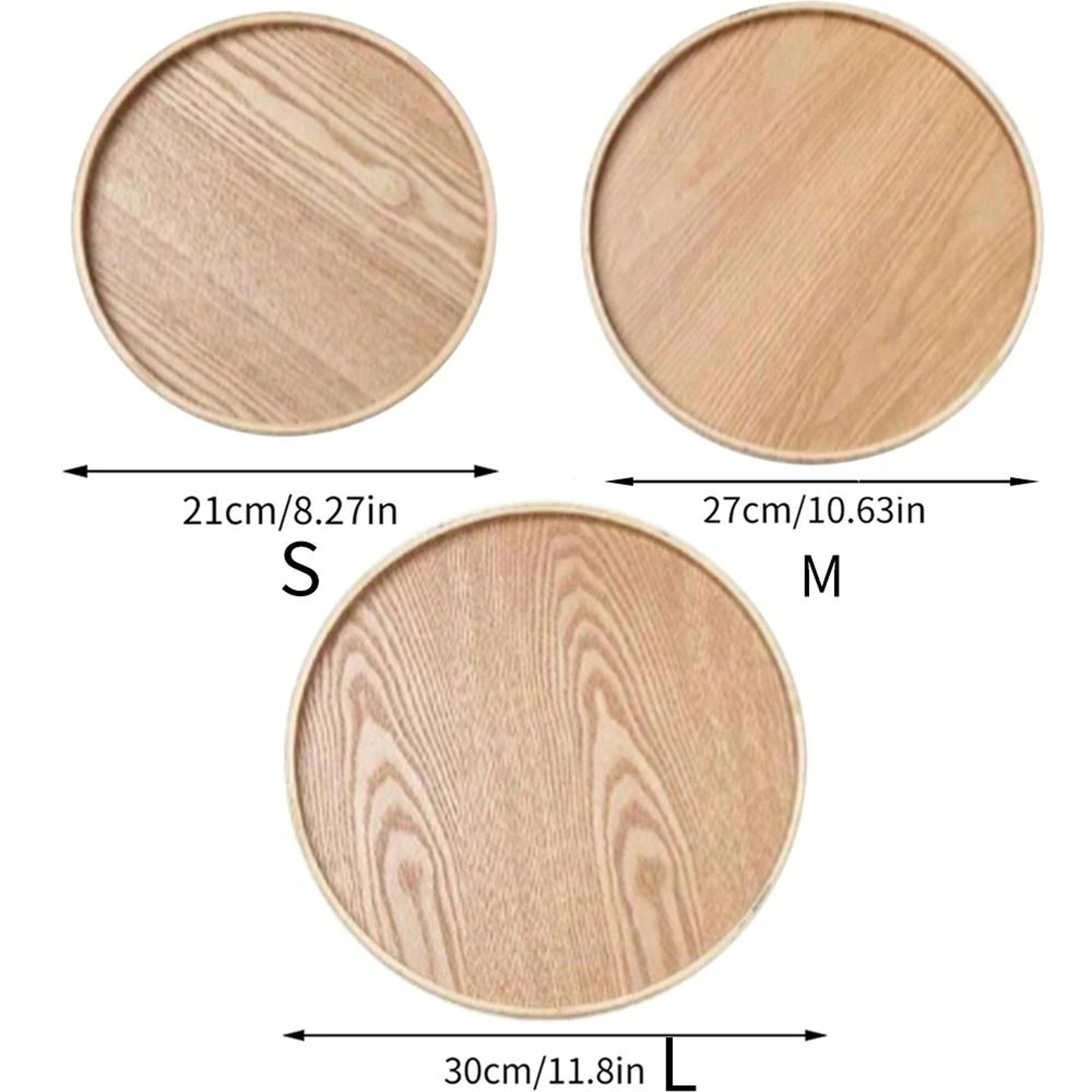 Round Wooden Serving Tray For Home And Kitchen 12