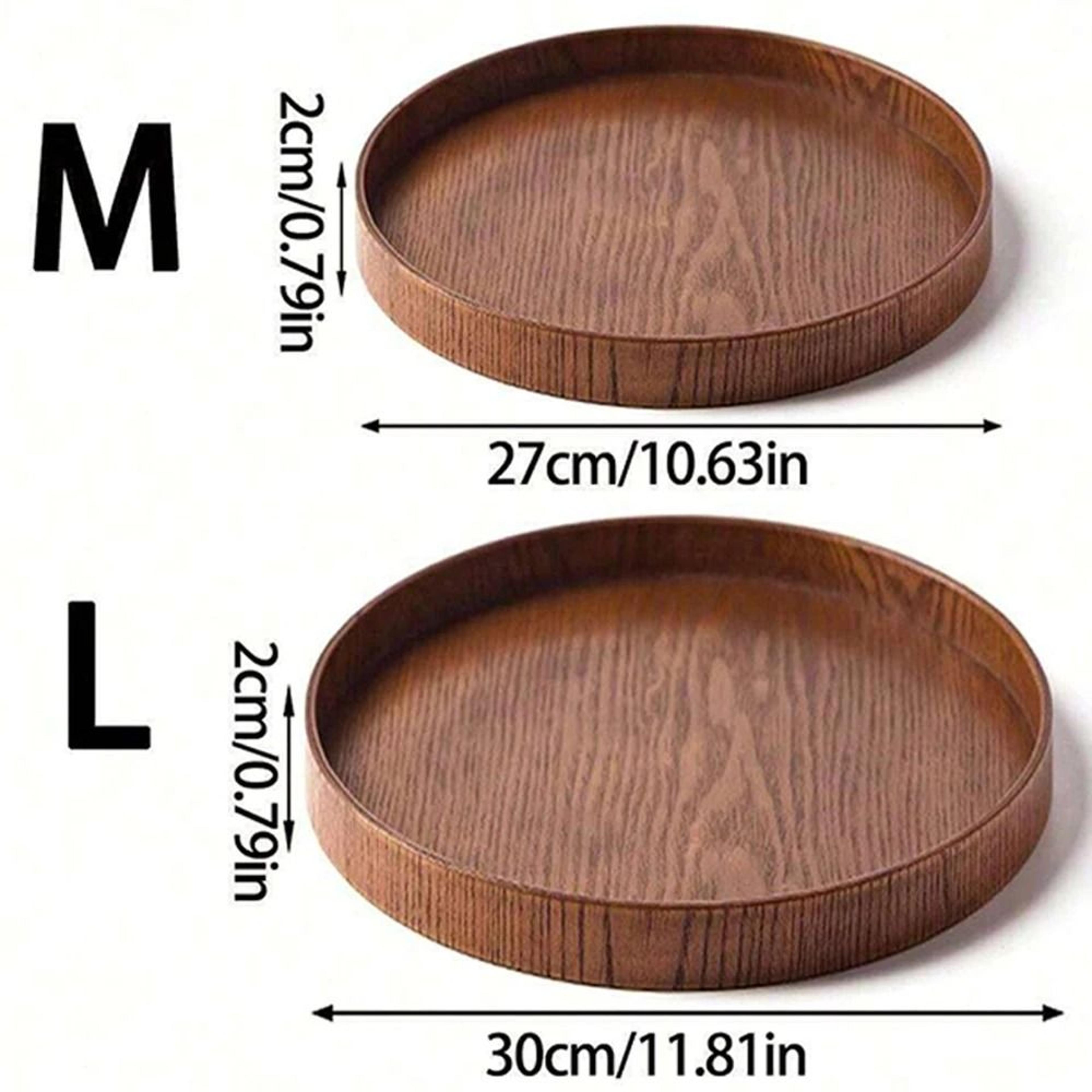 Round Wooden Serving Tray For Home And Kitchen 16