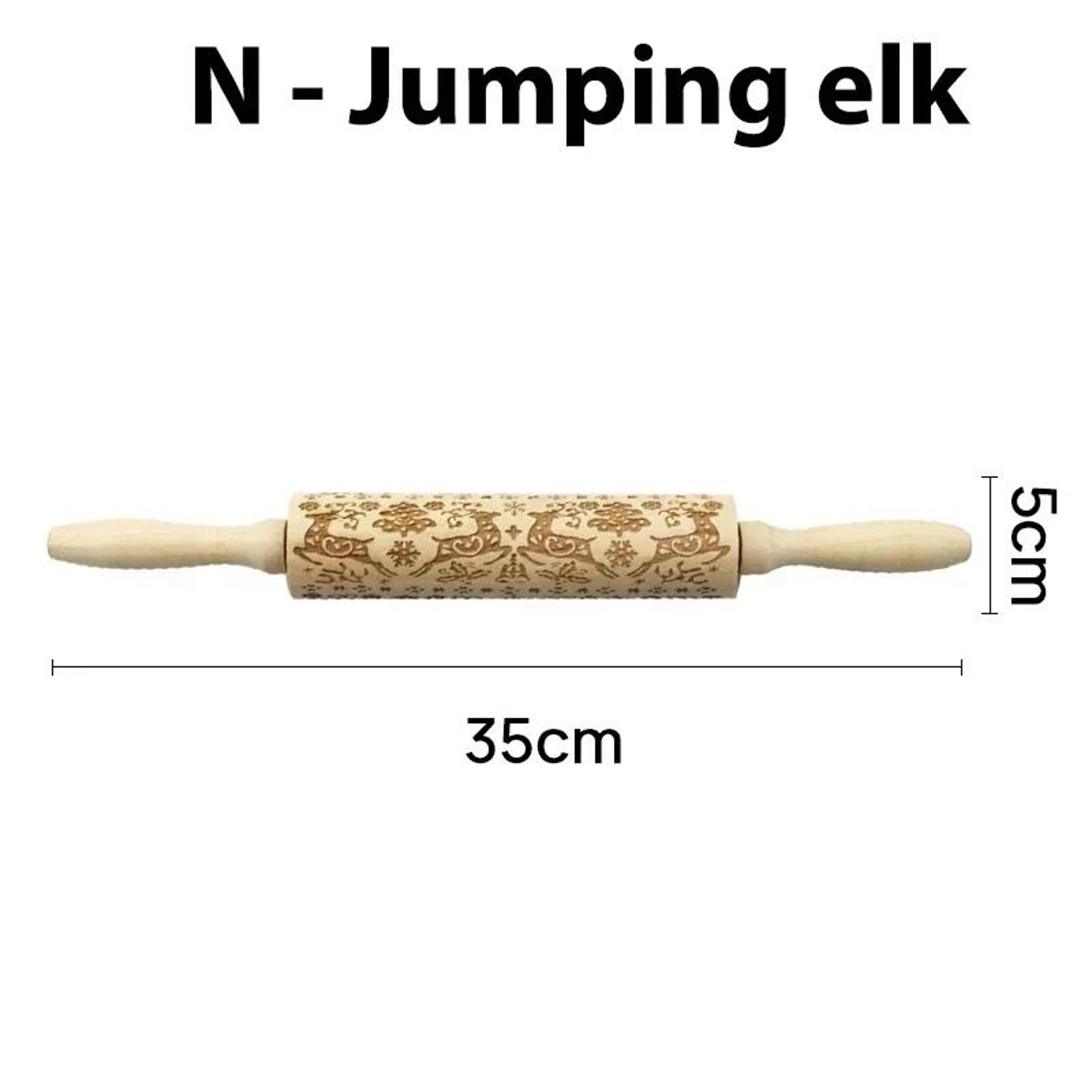 Engraved Wooden Christmas Rolling Pin For Cookies And Baking 9