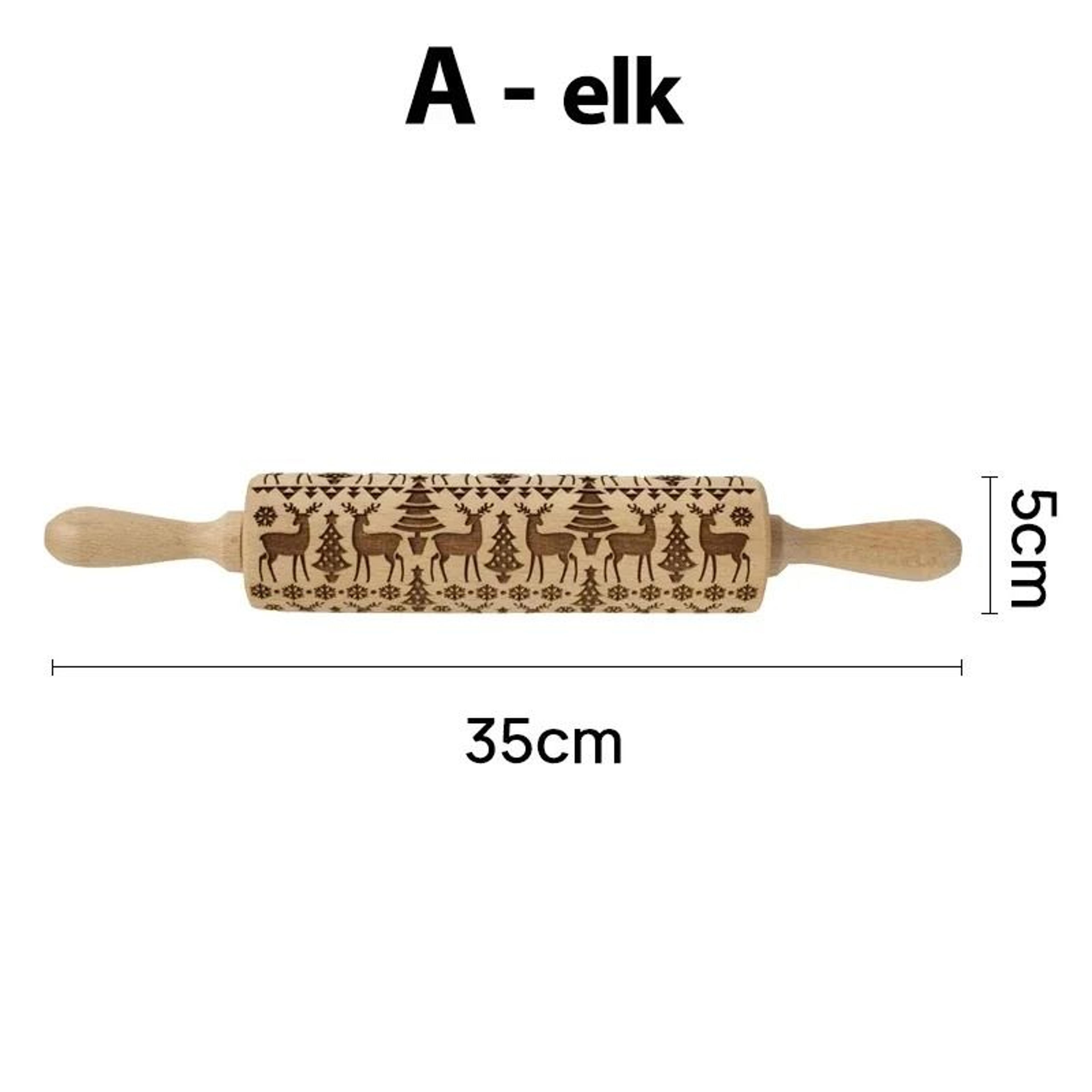 Engraved Wooden Christmas Rolling Pin For Cookies And Baking 7