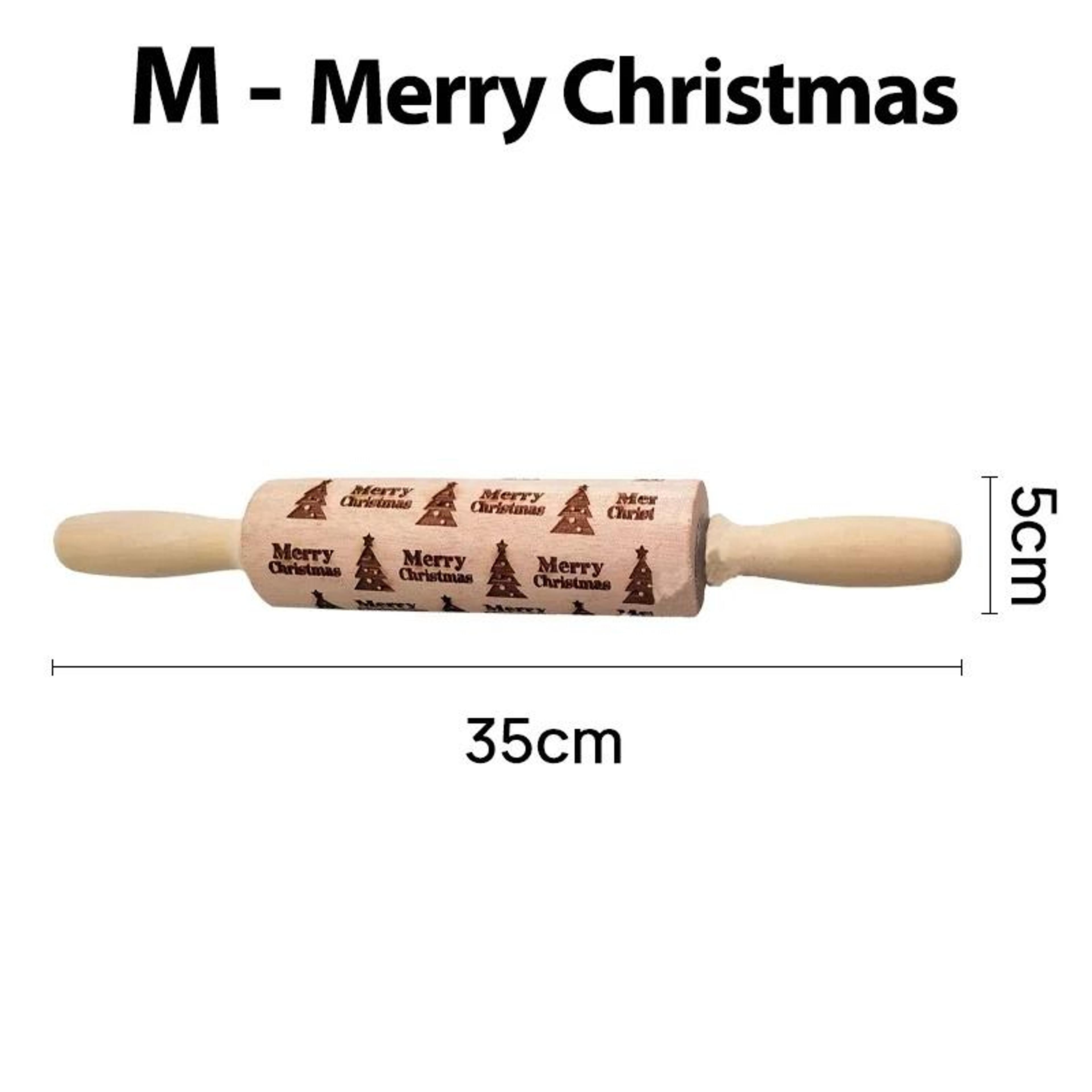 Engraved Wooden Christmas Rolling Pin For Cookies And Baking 8