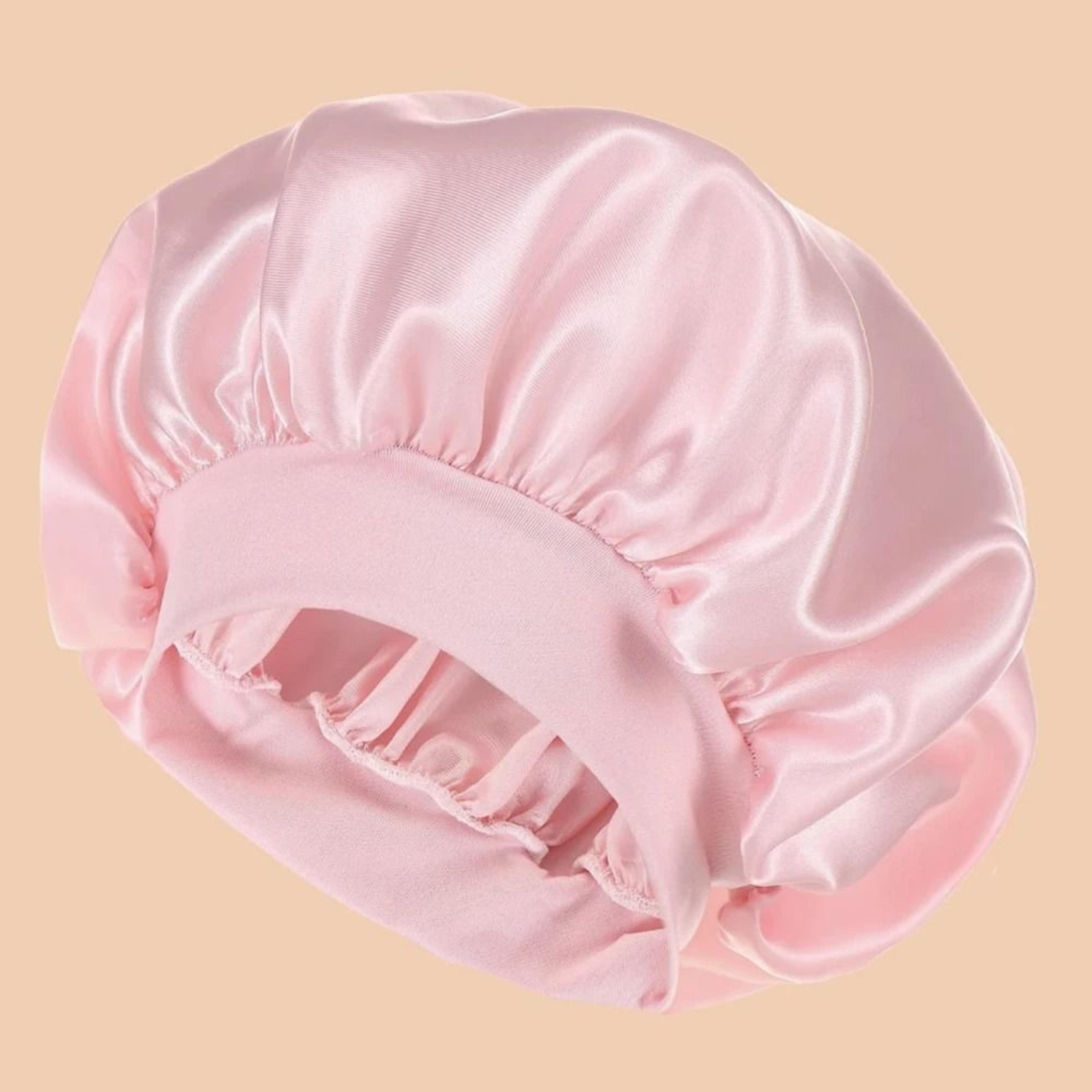 Women Satin Shower Cap Wide Brim Bonnet 0