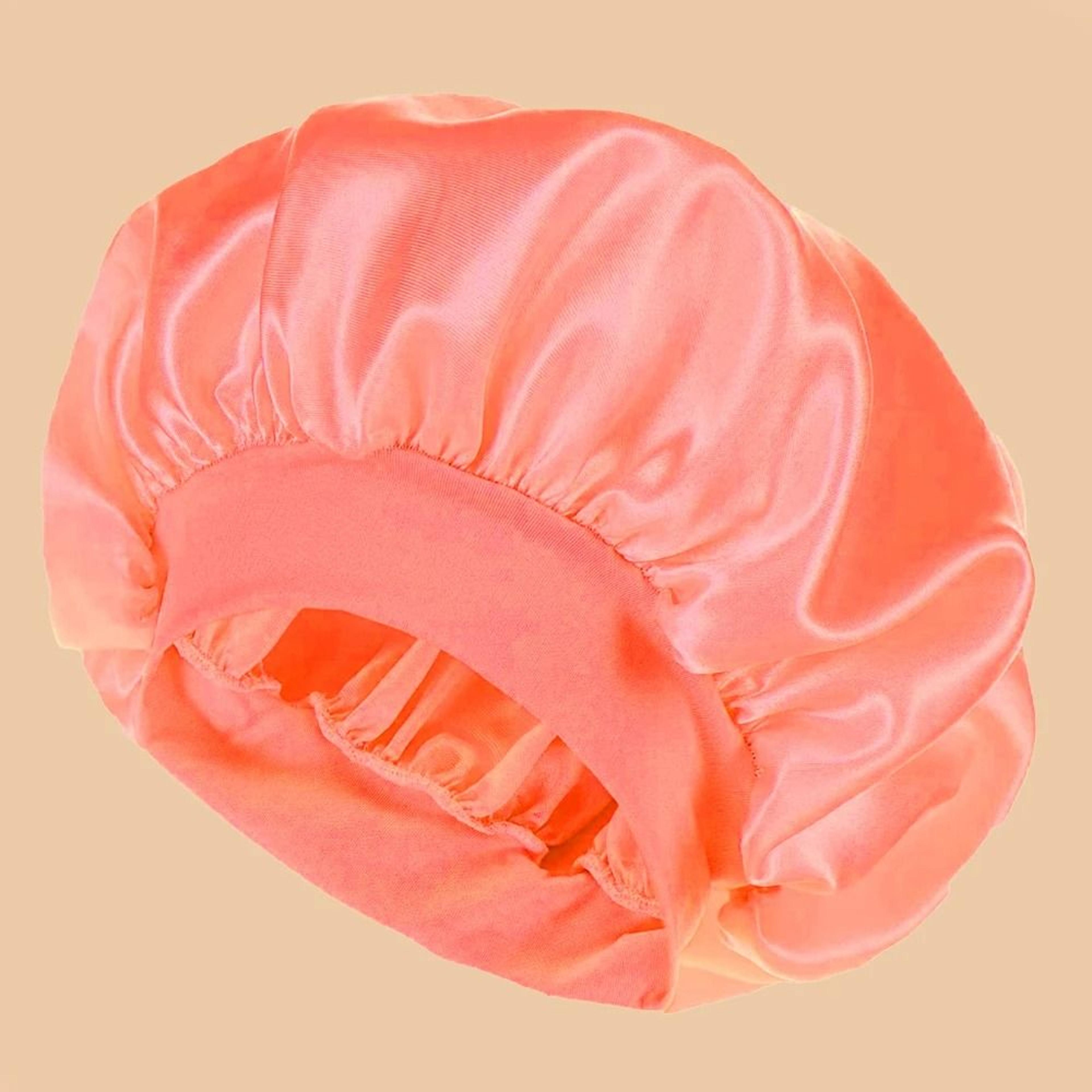 Women Satin Shower Cap Wide Brim Bonnet 14