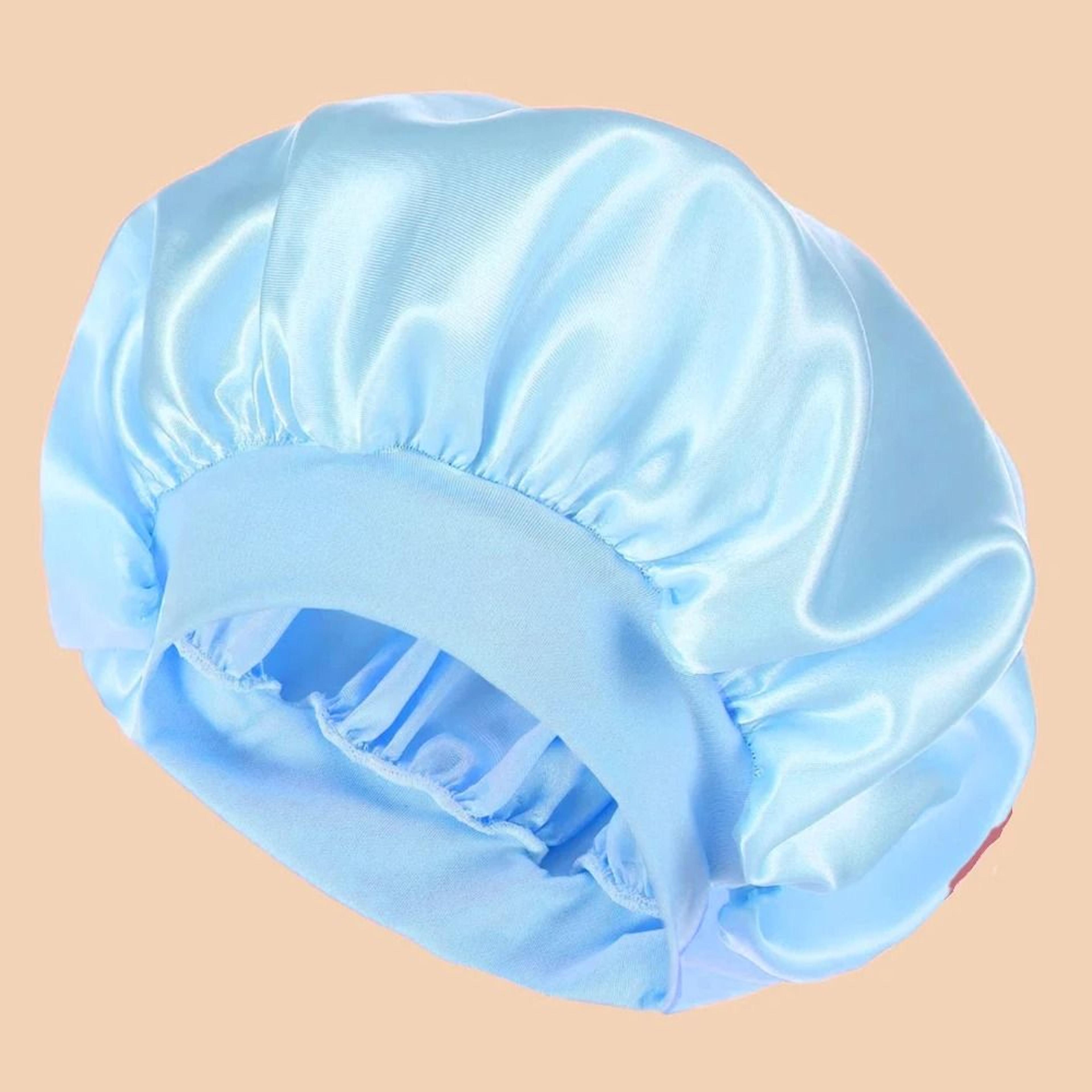 Women Satin Shower Cap Wide Brim Bonnet 18
