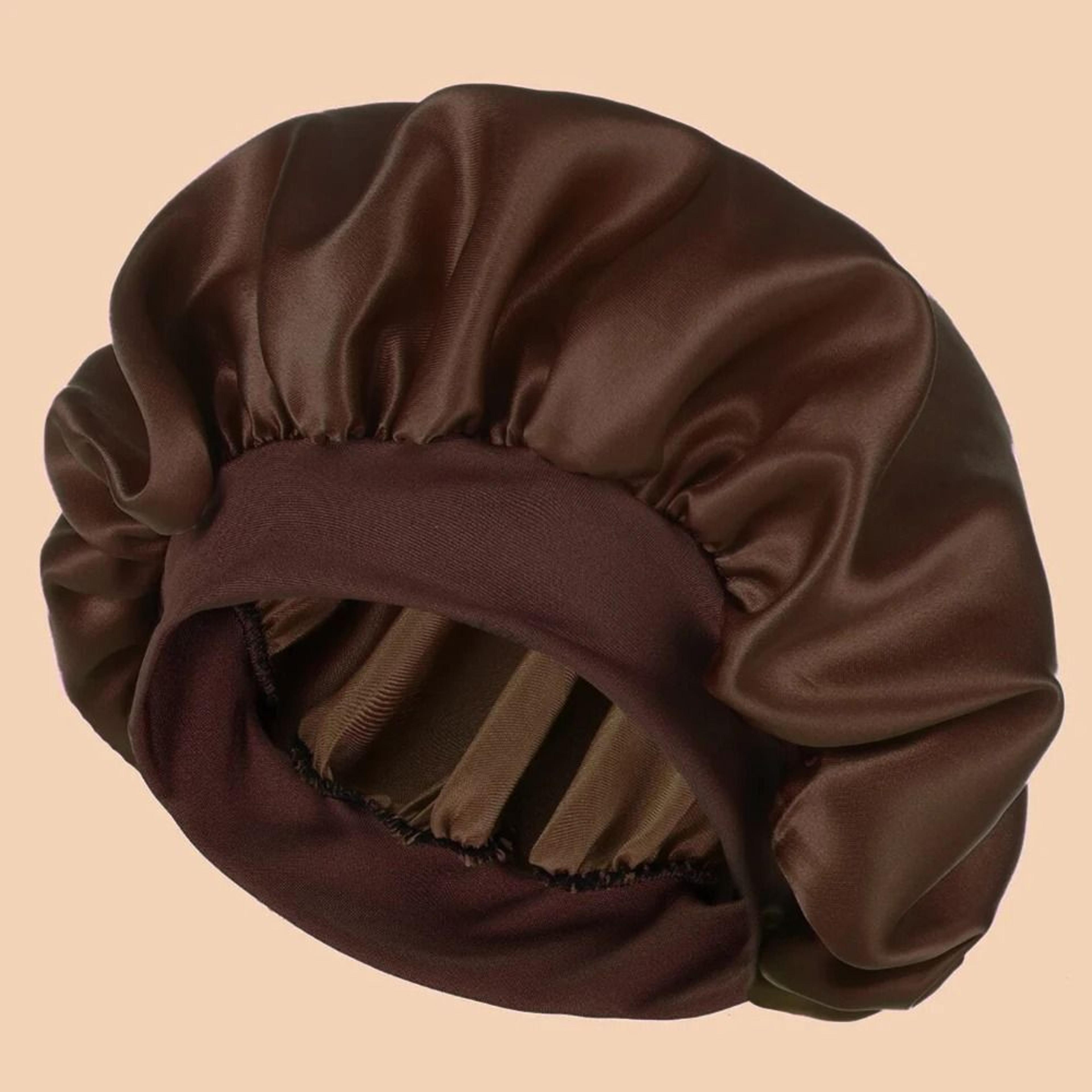Women Satin Shower Cap Wide Brim Bonnet 20