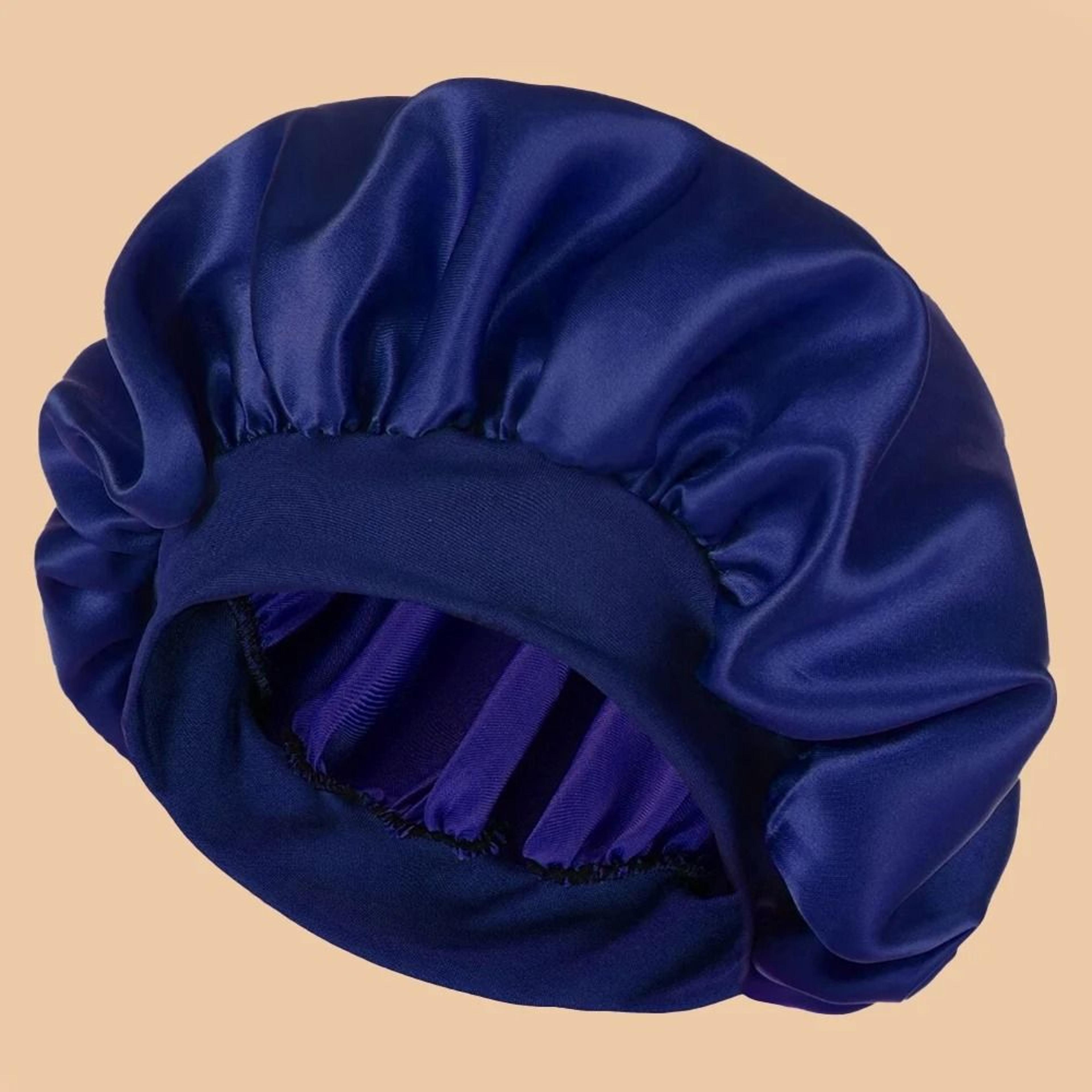 Women Satin Shower Cap Wide Brim Bonnet 22