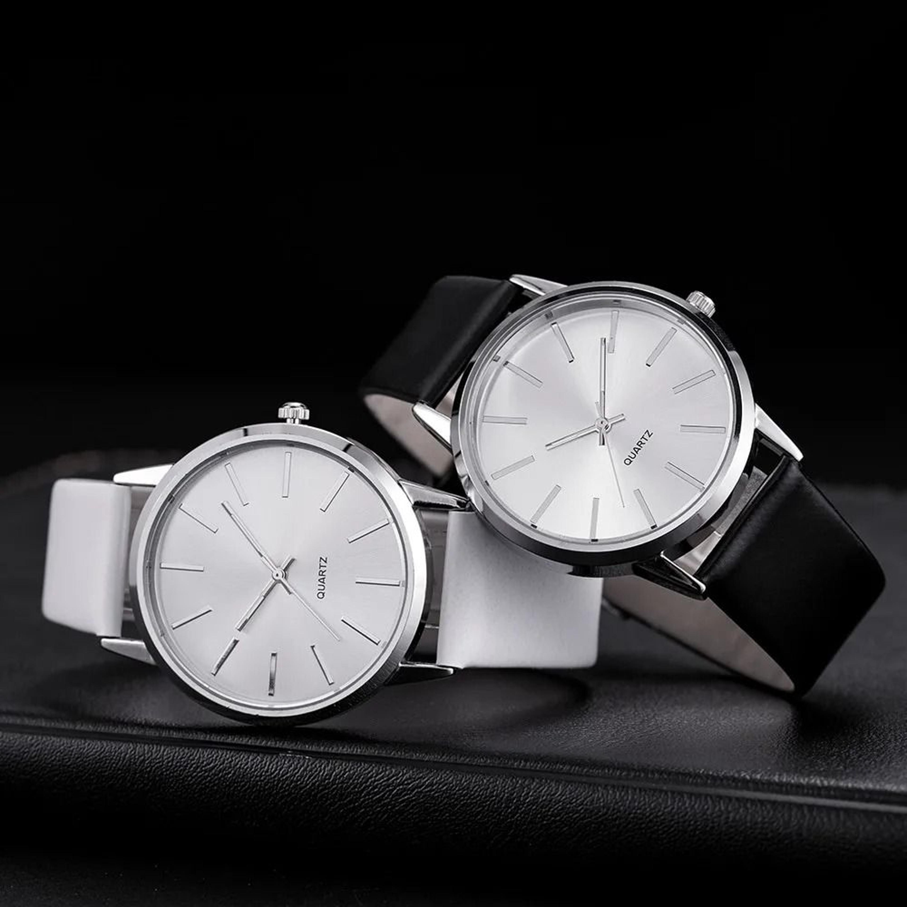 Men Leather Band Quartz Casual Wristwatch 4