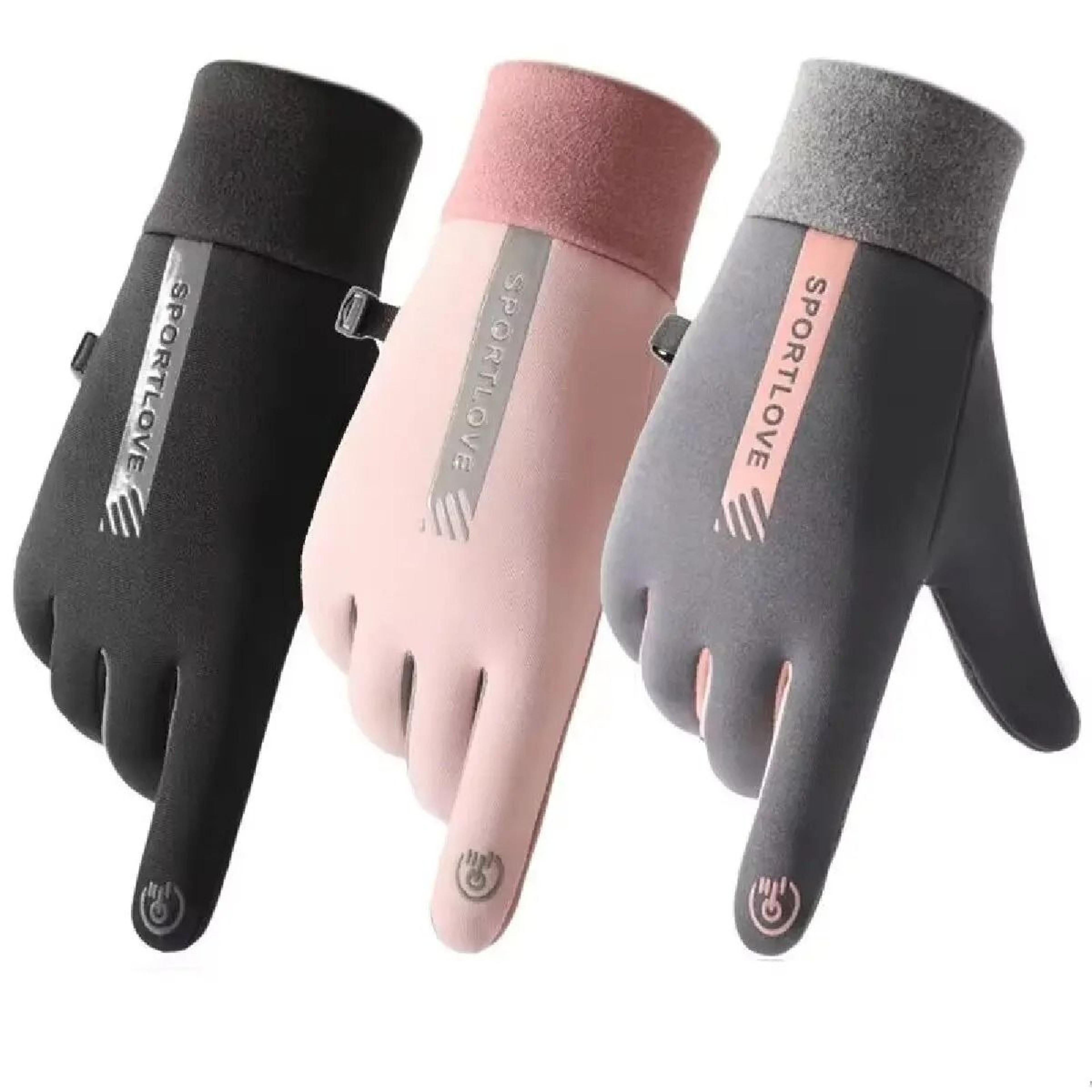 Women Winter Thermal Fleece Cycling Gloves Wind Waterproof 0