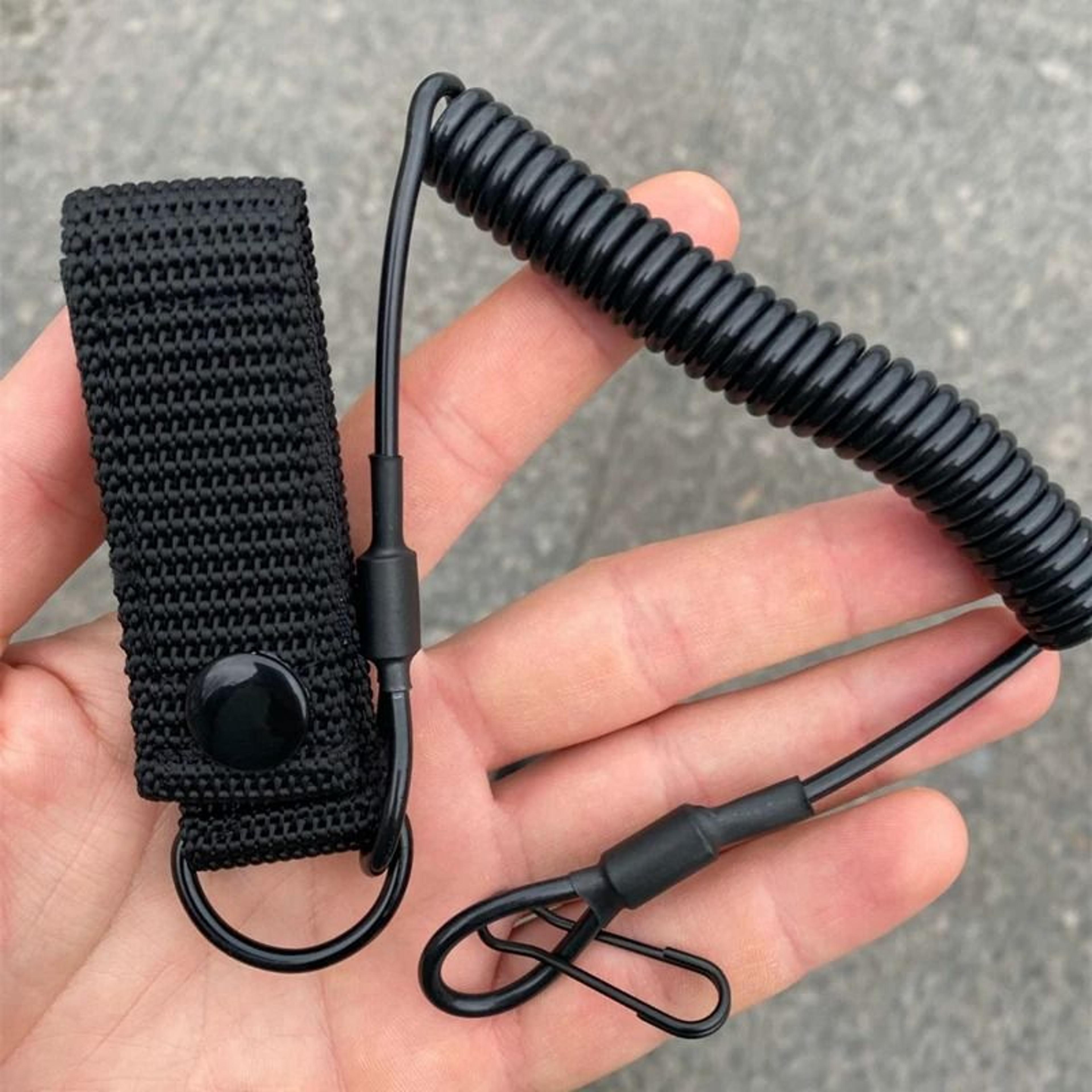 Elastic Tactical Lanyard Rope Anti Lost Spring Safety Strap 1
