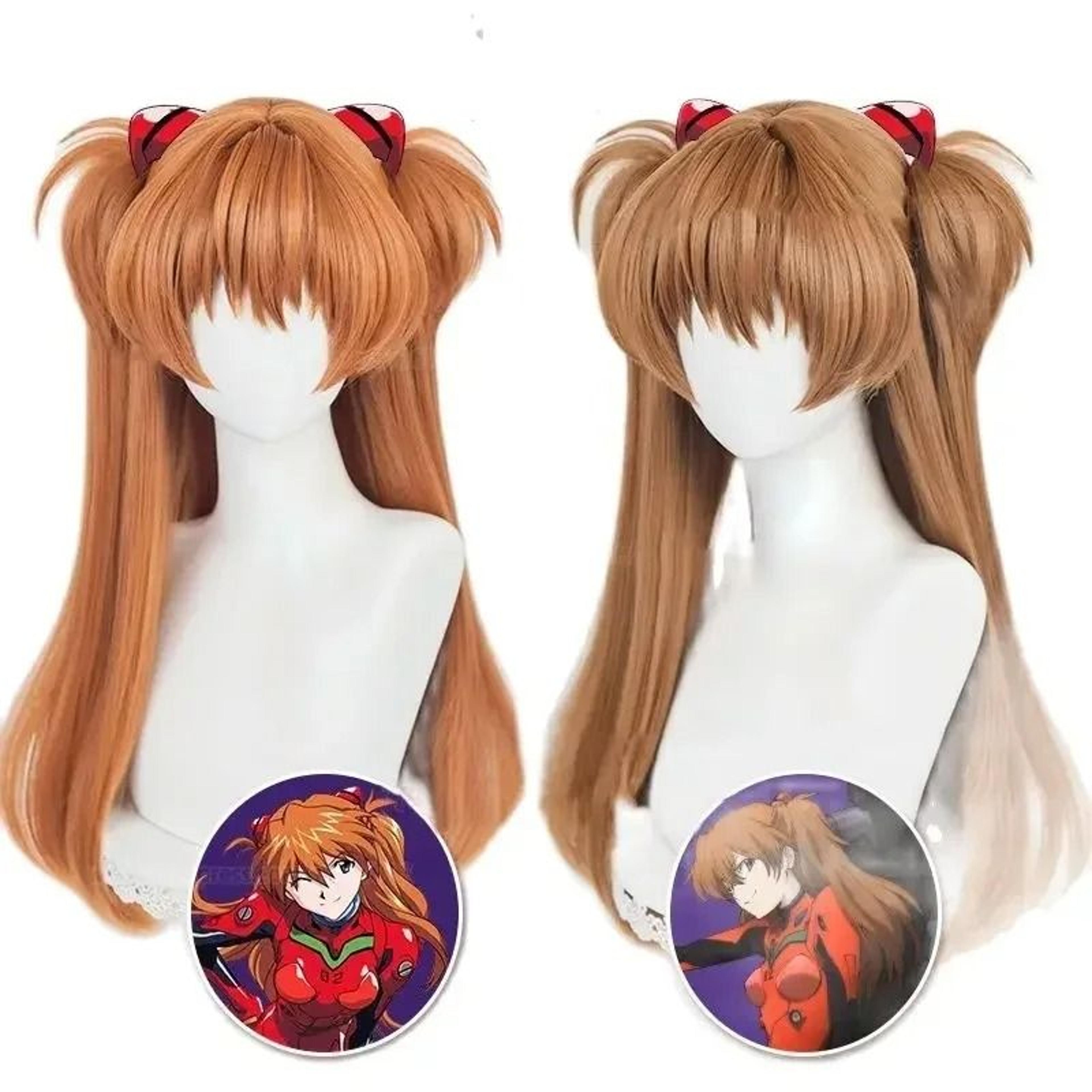 long orange cosplay wig with heat resistant synthetic fiber